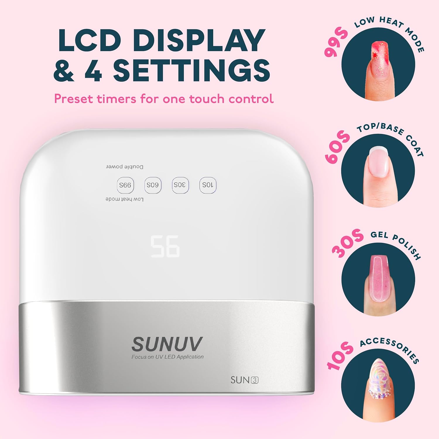 Detalle de SUNUV LED Nail Lamp with LCD display 💅
