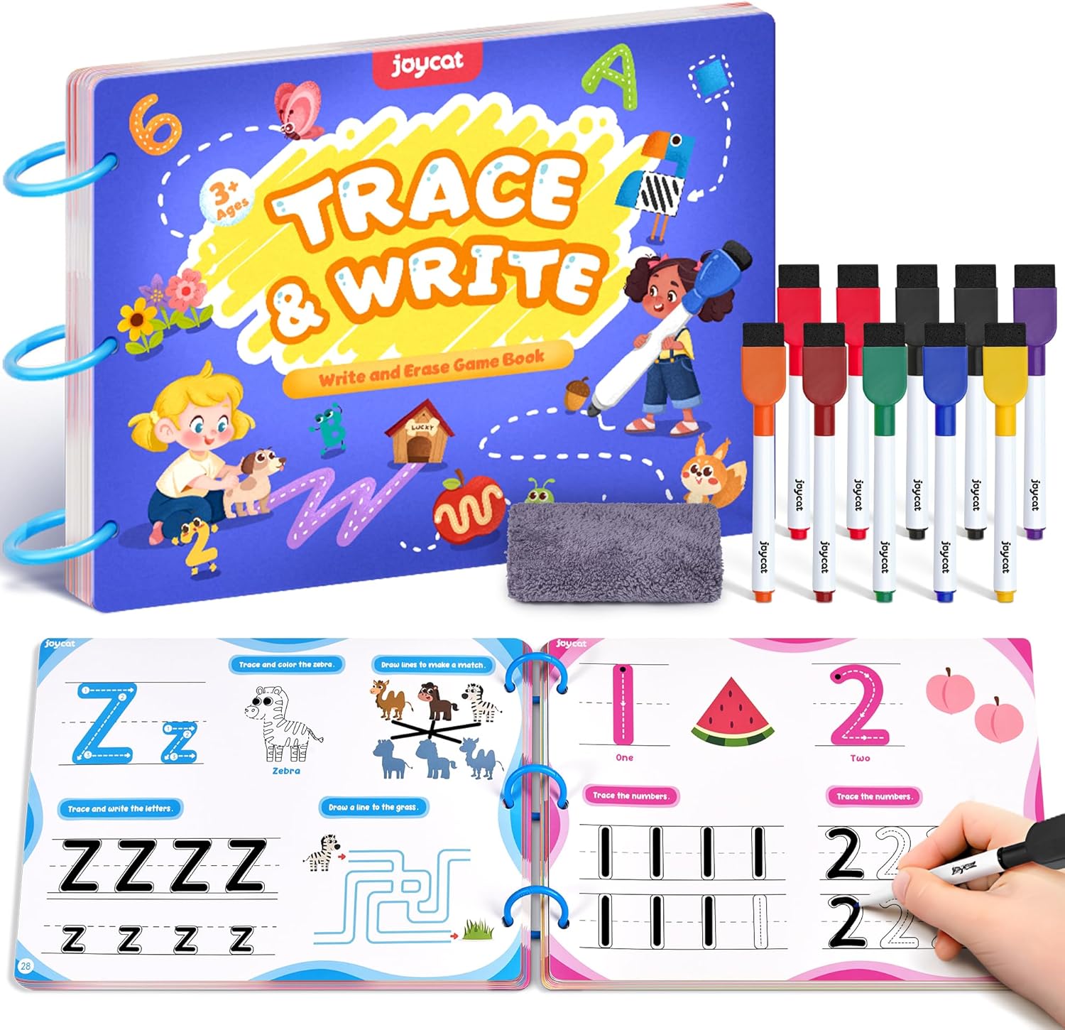 JoyCat Preschool Learning Activities 48 Reusable Pages Workbook 📚