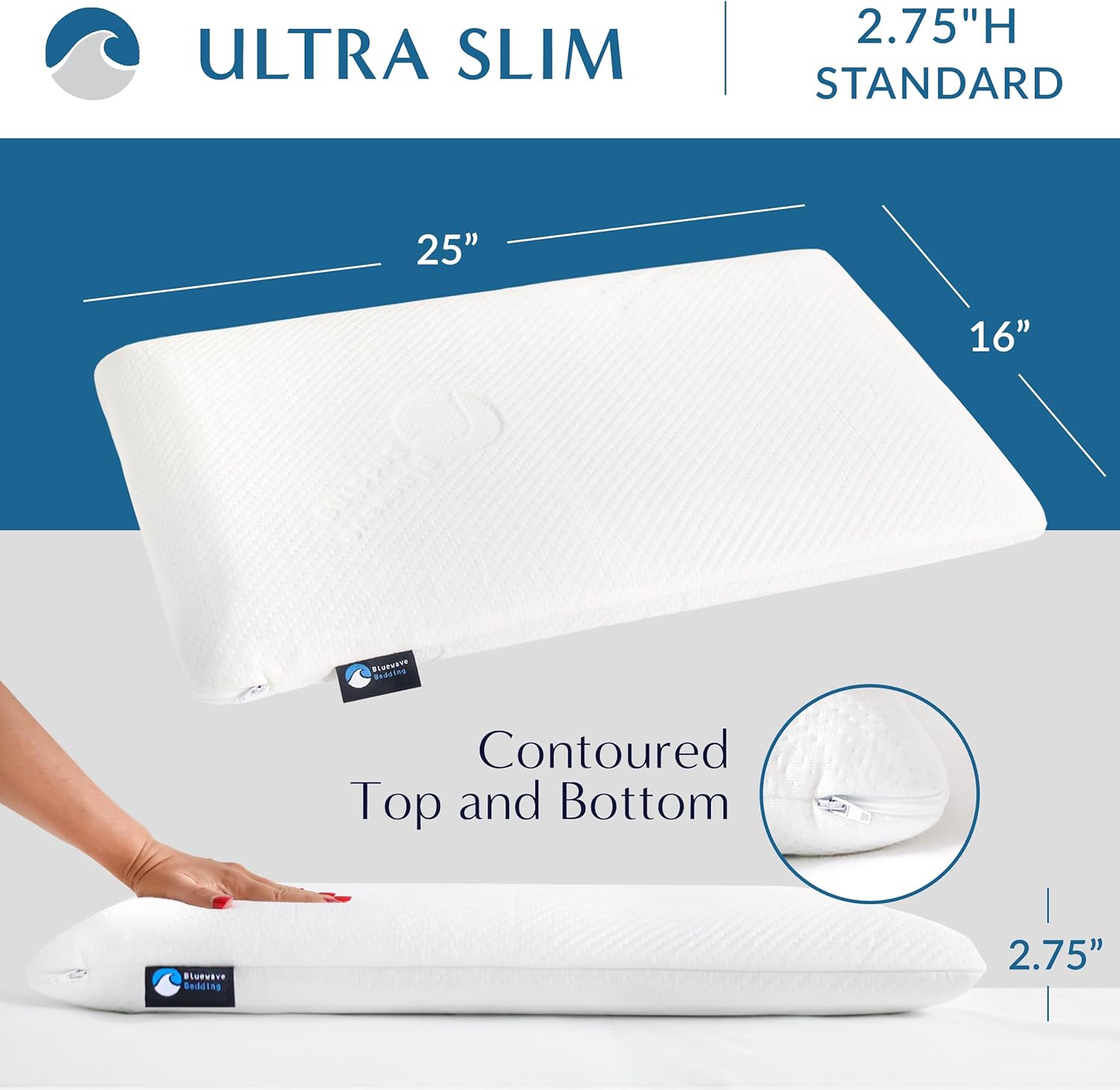 Detalle de Bluewave Ultra Slim Gel Pillow