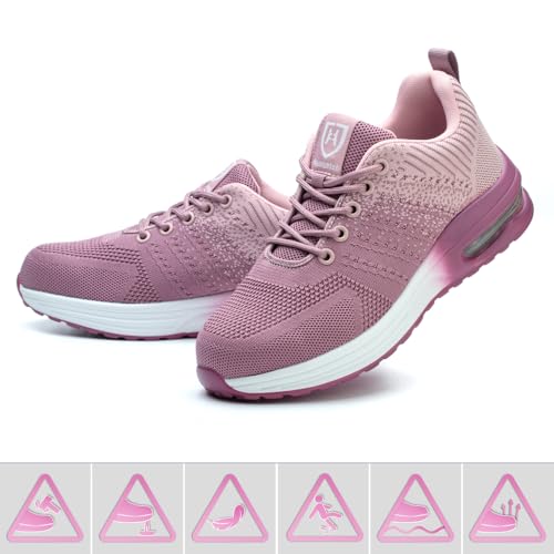 Detalle de Bawalon Chaussures de sécurité légères pour hommes et femmes – embout en acier, respirantes et confortables