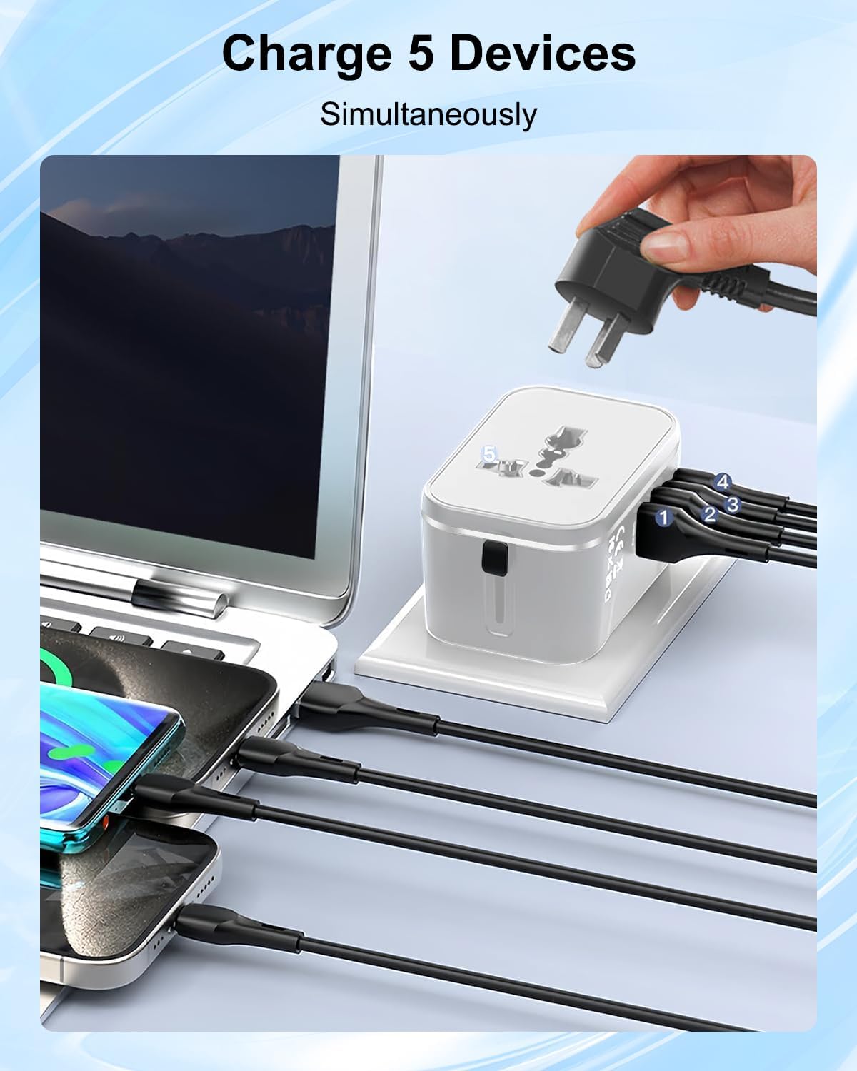 Thumbnail 6 de Universal Travel Adapter Worldwide with 2 USB-C and 2 USB-A Ports