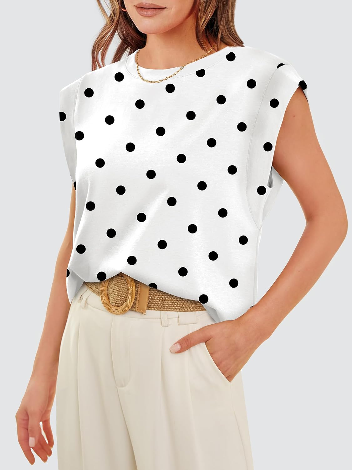 Thumbnail 3 de WIHOLL Cap Sleeve Tops for Women: Casual, Versatile Summer Tee