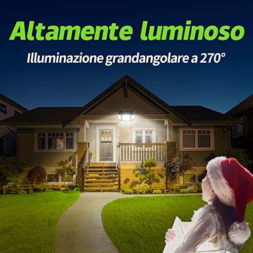 Detalle de INTELAMP Faretto Led da Esterno Solare 6000mAh: luce affidabile per giardino, garage e cortile