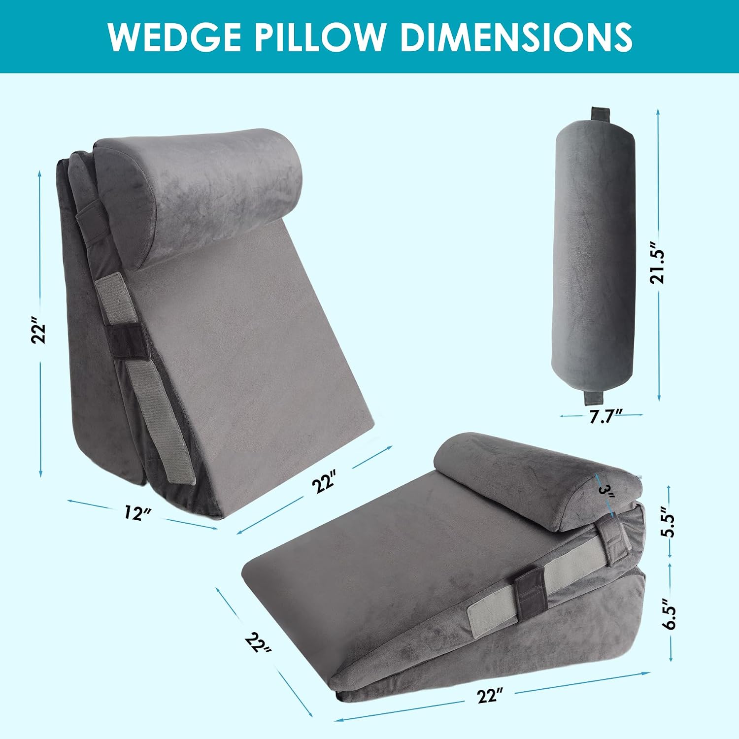 Detalle de WGAKCED Wedge Pillow Set, 3-Piece