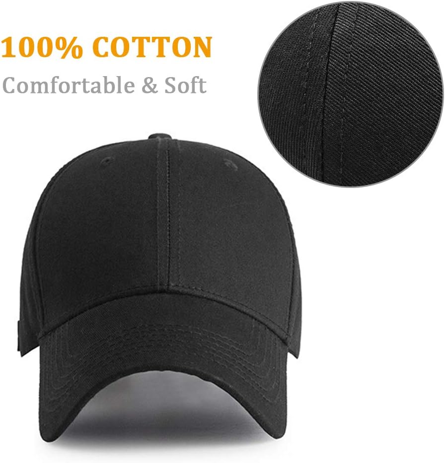 Detalle de HGDGears Plain Baseball Cap Snapback for Men – Classic 6-Panel Adjustable Sun Visor Hat