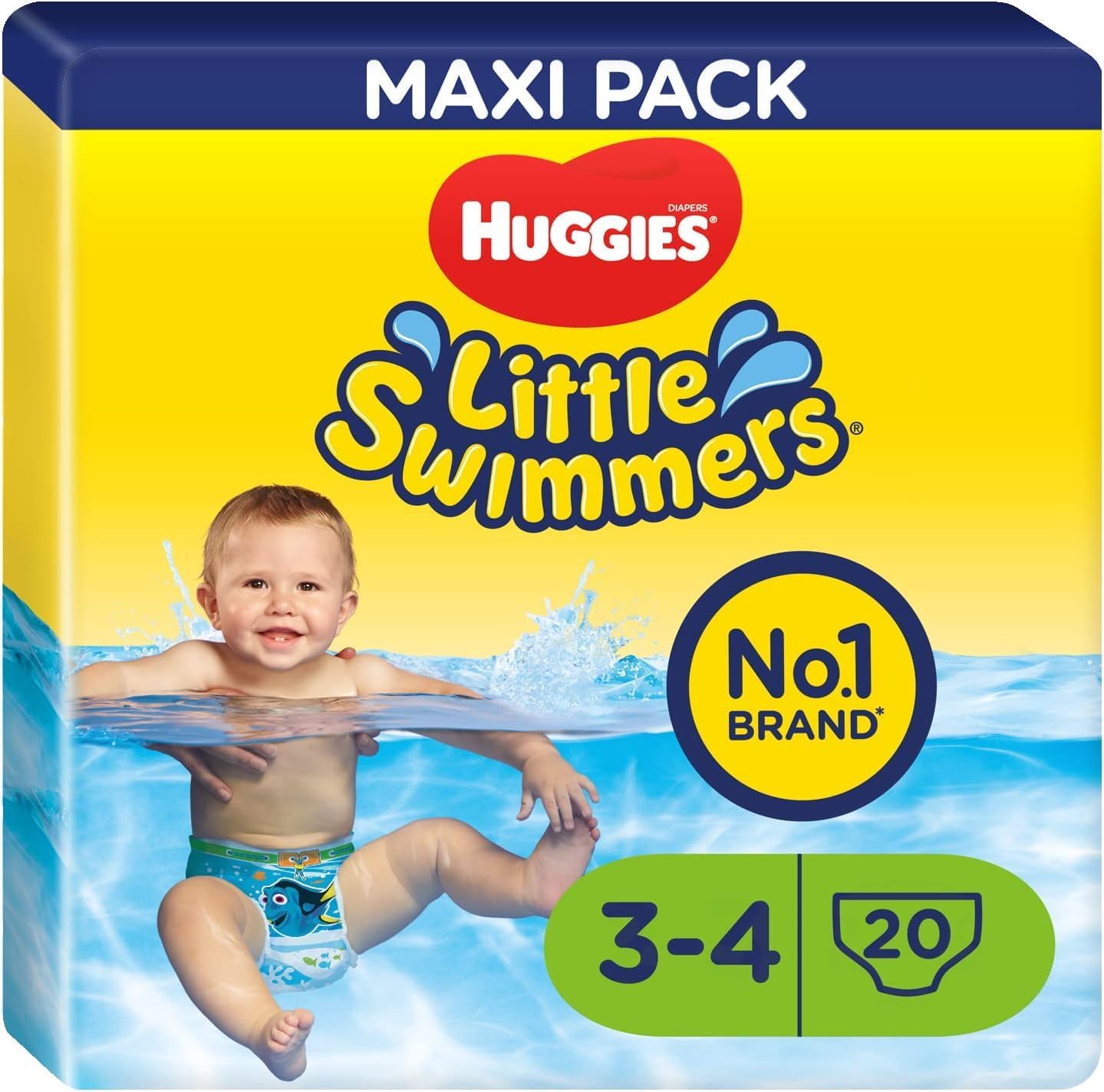 Detalle 2 de HUGGIES Maxi Pack x20 Little Swimmers T3/4 – Protection pratique pour les premières baignades