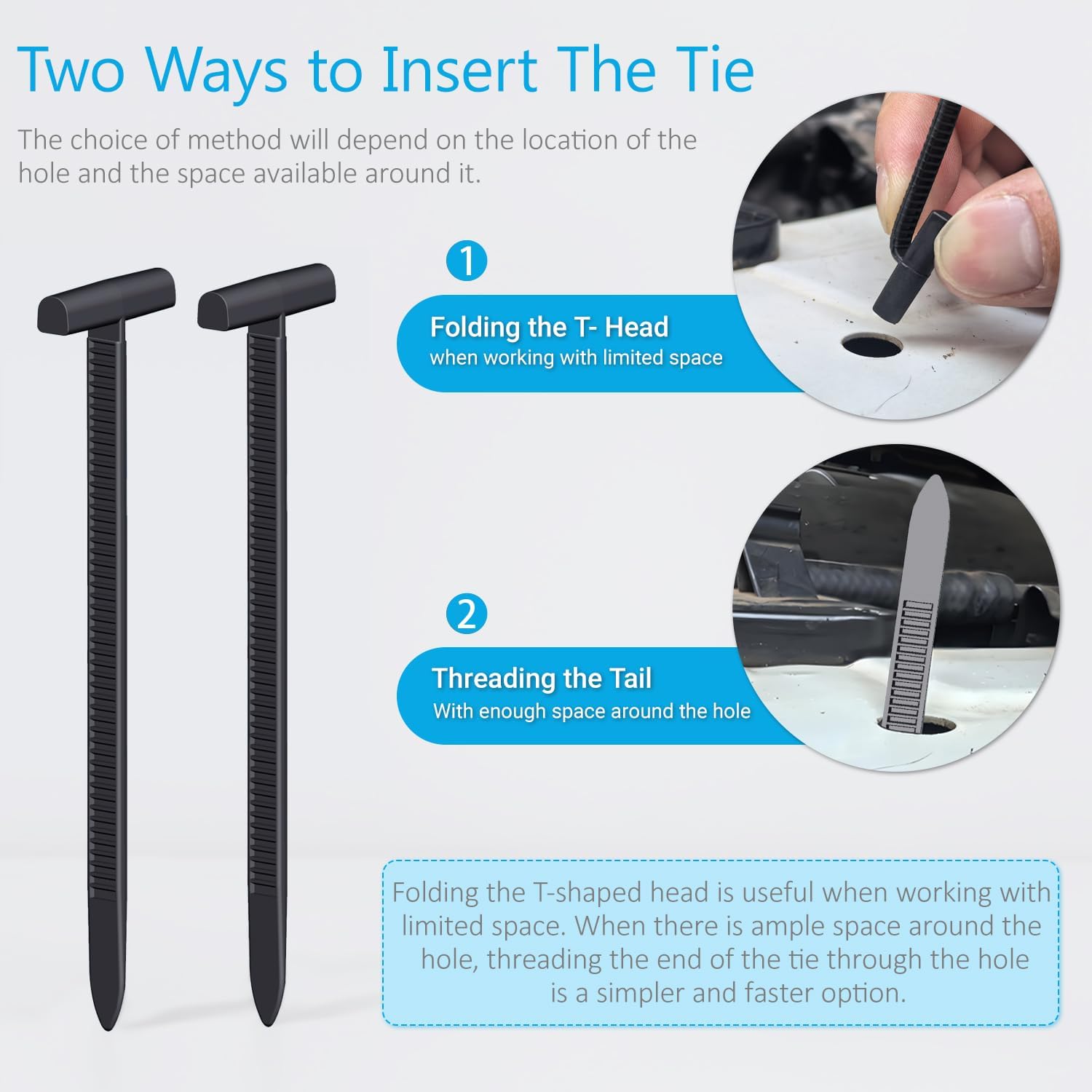 Thumbnail 4 de 50Pcs Nylon Universal Cable Tie Buckles for Repairs