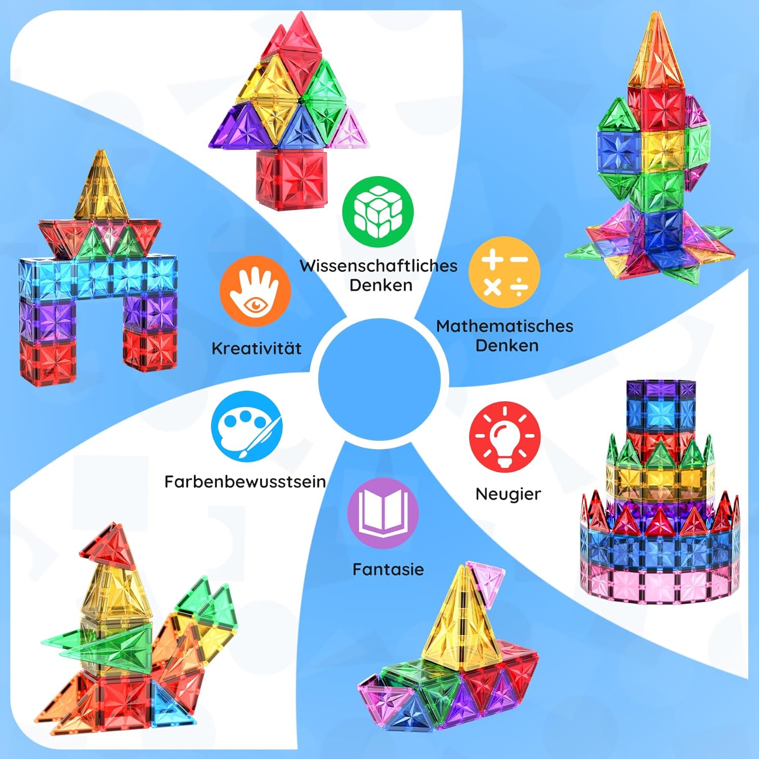 Thumbnail 5 de WOOBLO Magnetische Bausteine (42 Teile) – Magnetspiel für Kinder ab 3 Jahren