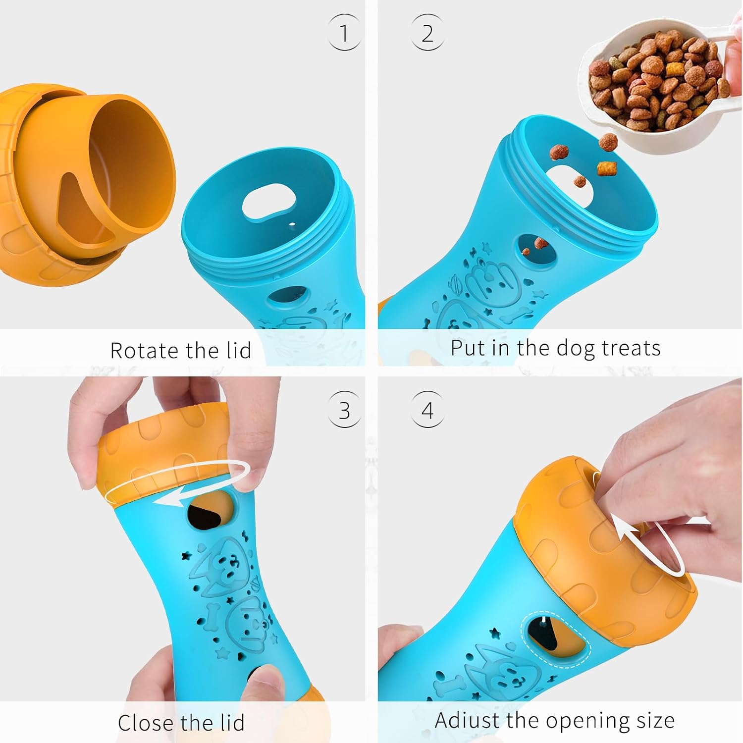 Thumbnail 6 de Interactive Dog Toys for Boredom: Treat Dispenser and Slow Feeder for Small/Medium Dogs (Blue)