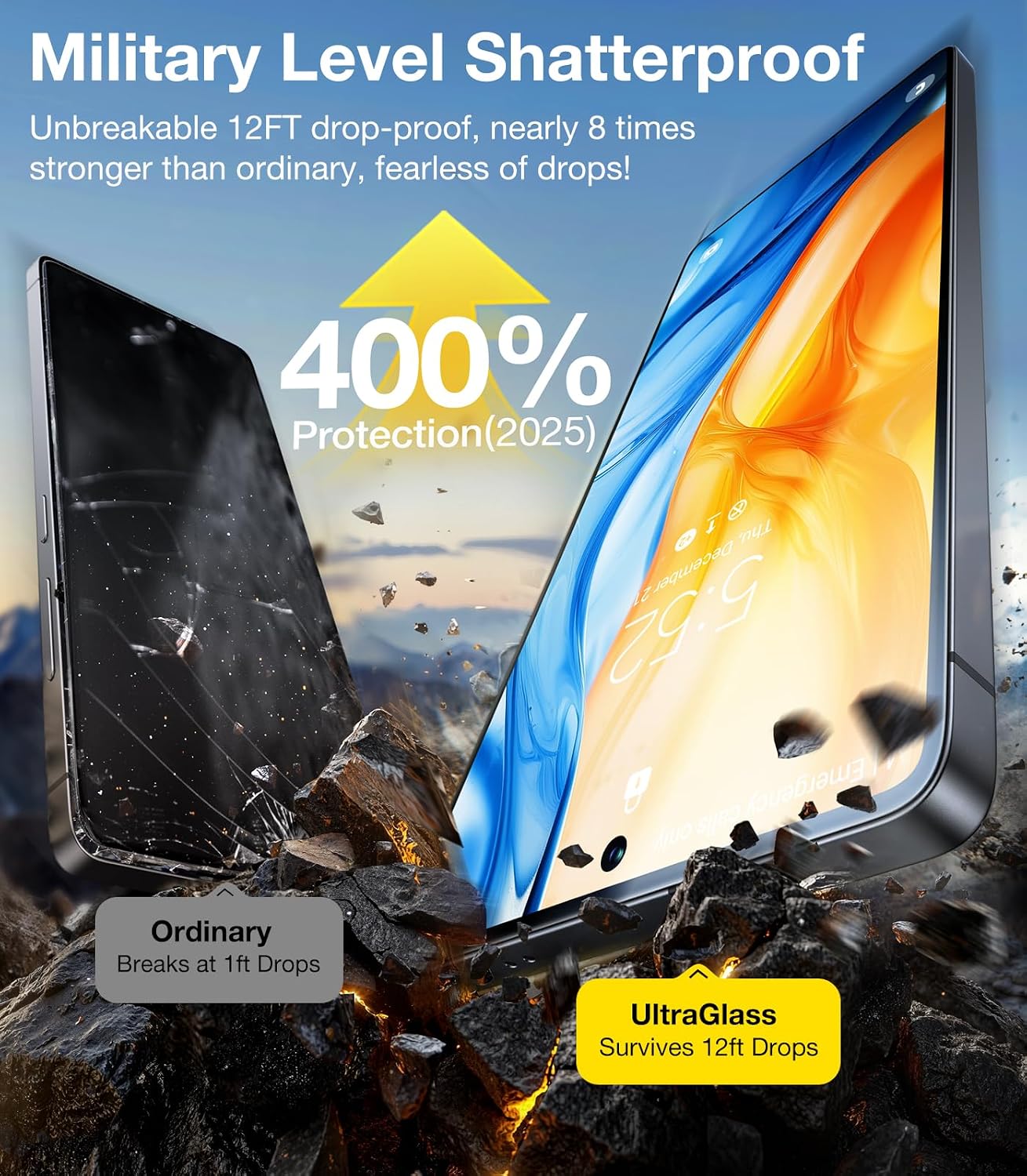 Thumbnail 2 de UltraGlass TOP 9H+ Armor Screen Protector for Samsung Galaxy S25+, 2-Pack