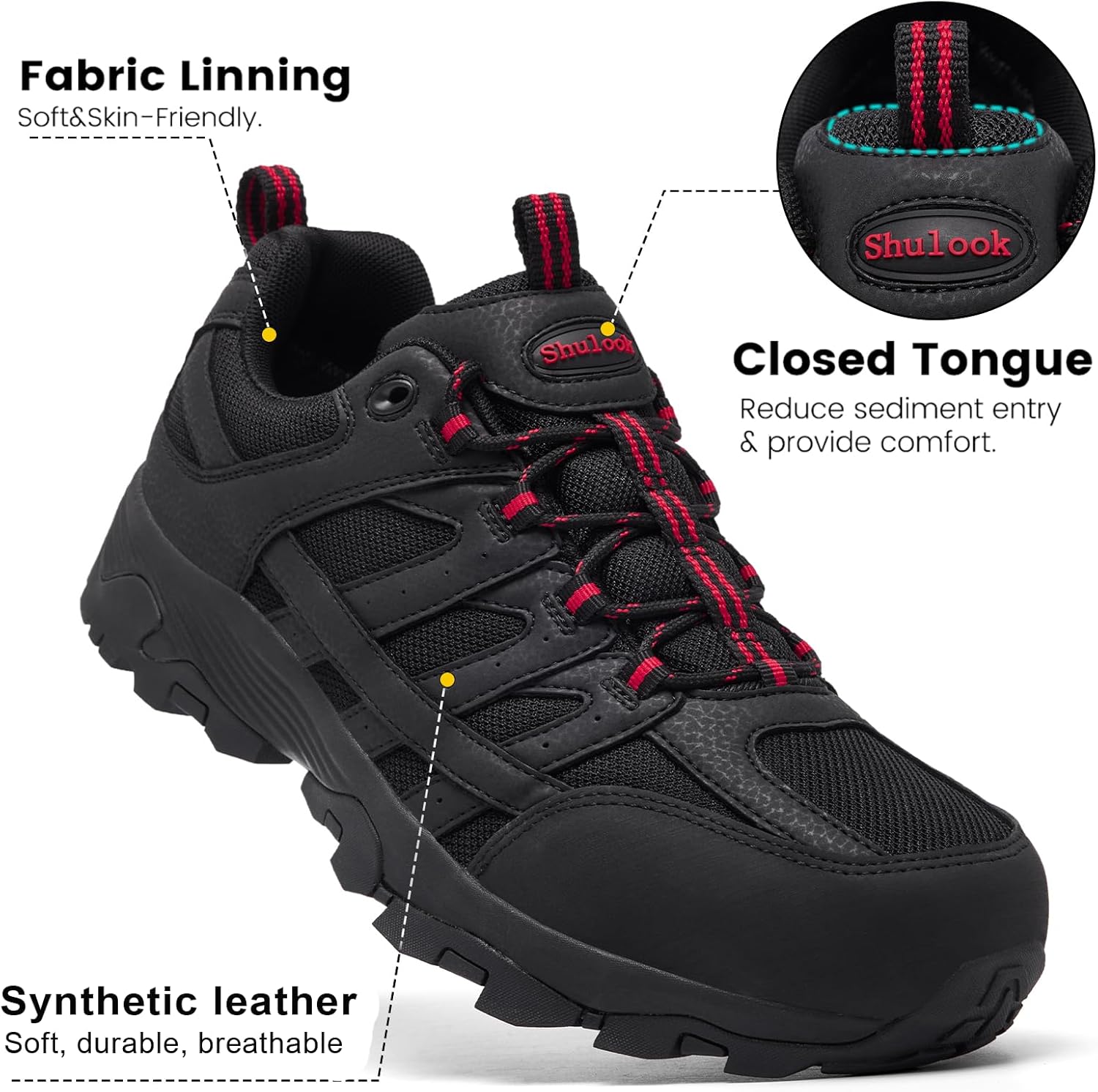 Thumbnail 1 de SHULOOK Men's Waterproof Hiking Shoes: Lightweight, Ankle-Height Boots for Wet Trails