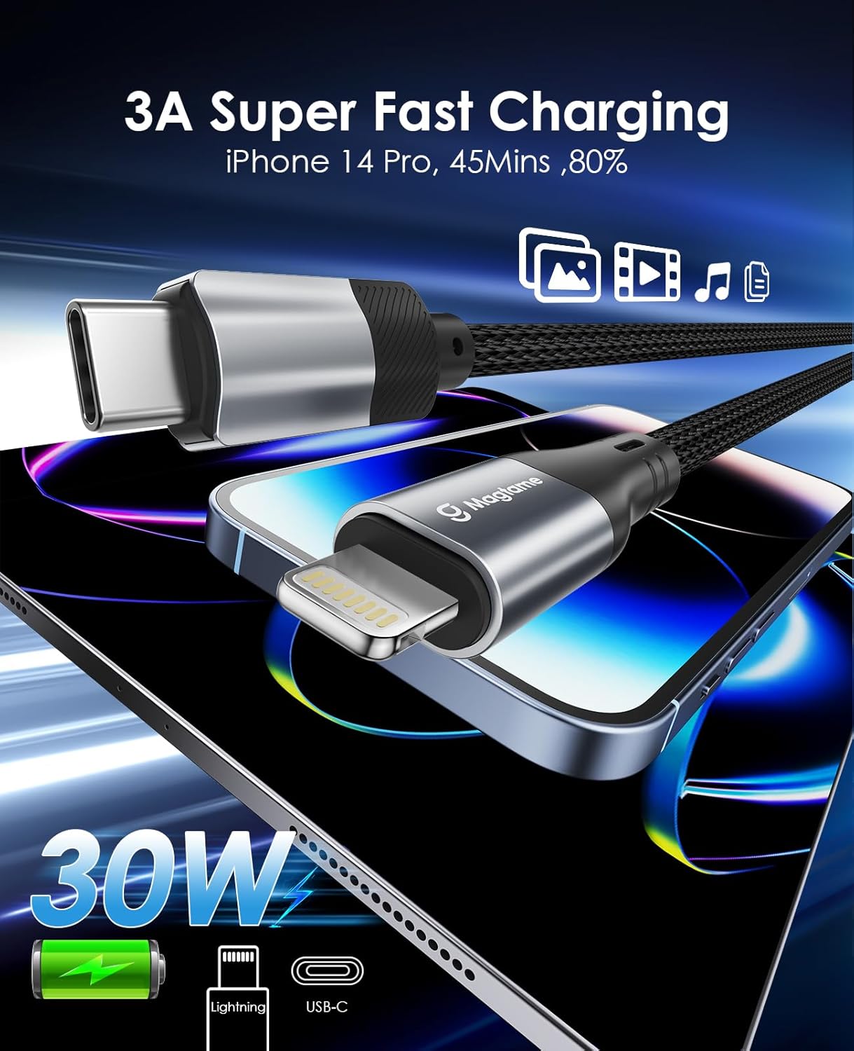 Thumbnail 2 de Magtame Cable magnético USB C a Lightning 1,5 m ⚡