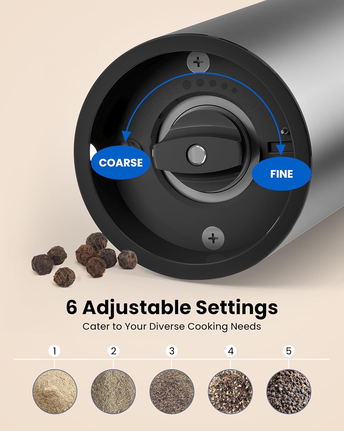 Thumbnail 5 de Electric Salt and Pepper Grinder Set 2-piece 🧂