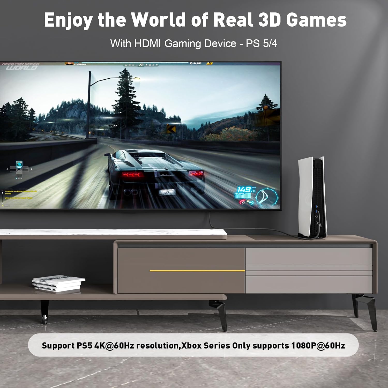 Thumbnail 4 de UANTIN Active HDMI to DisplayPort Cable (10FT) — 4K 60Hz Uni-Directional Adapter for HDMI Source to DP Monitor