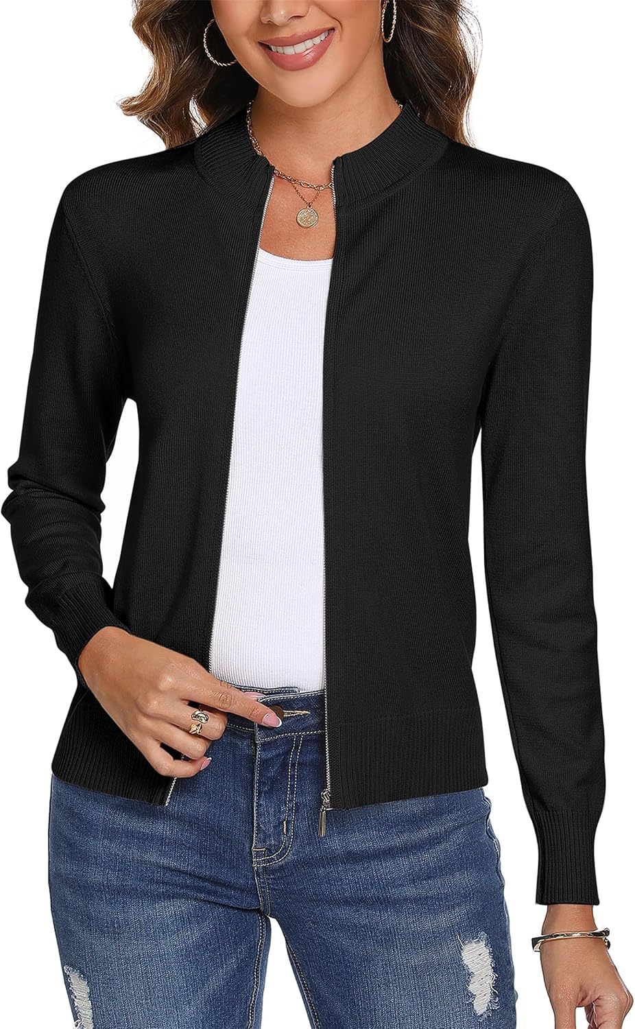 Detalle de Totatuit zip-up knit sweater cardigan