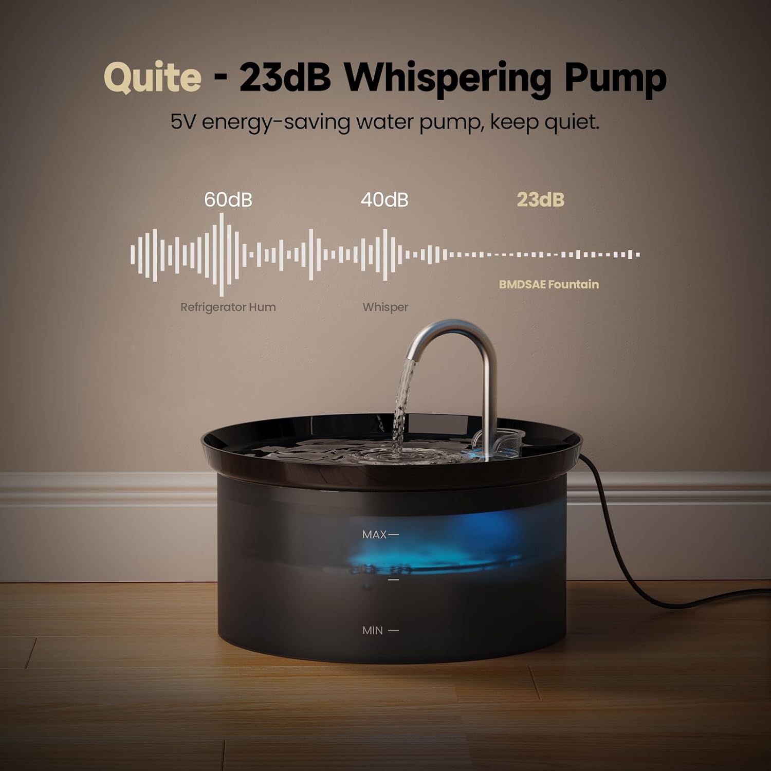 Thumbnail 3 de BMDSAE Fontana per Gatti con 6 filtri + 3 spugne e pompa ultra silenziosa, capacità 2,5L