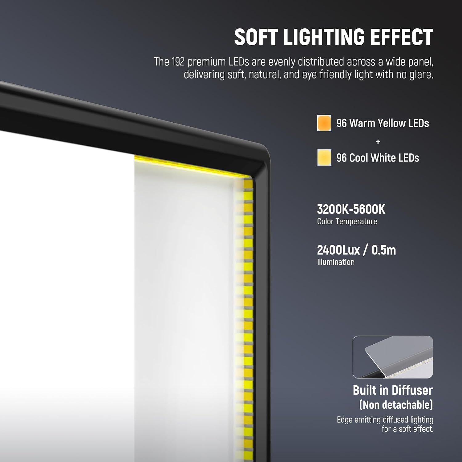 Detalle 2 de NEEWER NL-192B 13" LED Video Light Panel