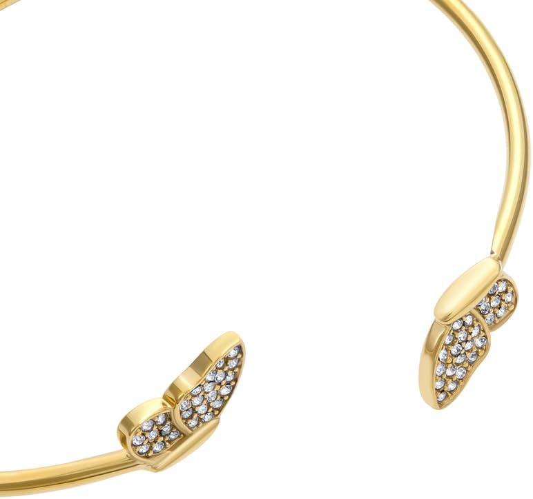 Detalle de FOSSIL Damen Armspange aus Edelstahl mit offener Manschette – Goldoptik, 6,5 cm