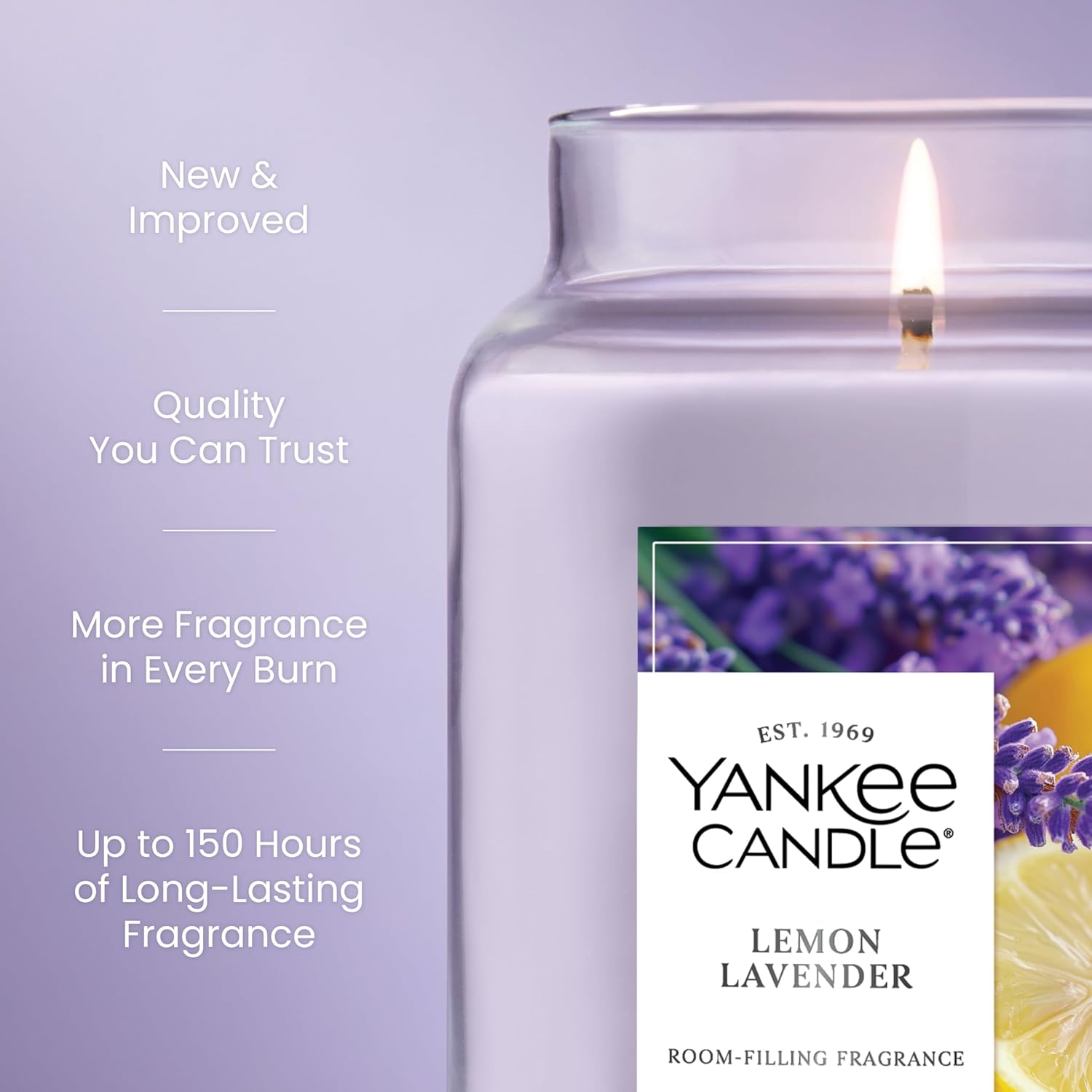 Detalle de Yankee Candle Lemon Lavender 22oz Large Jar 🕯