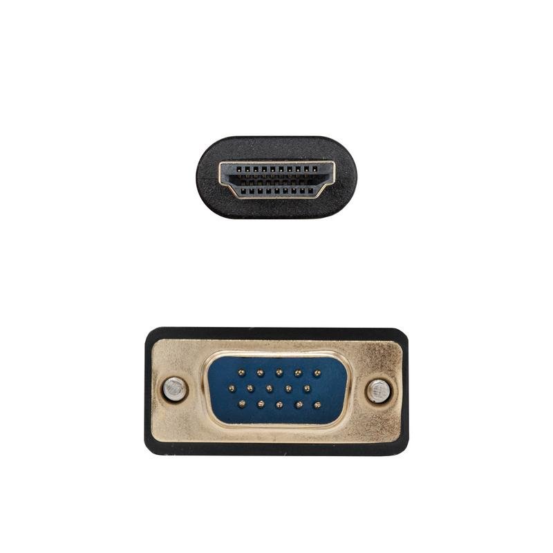 Detalle de Adaptador Nanocable 10.15.4602: VGA macho a HDMI macho, 1,8 m, negro