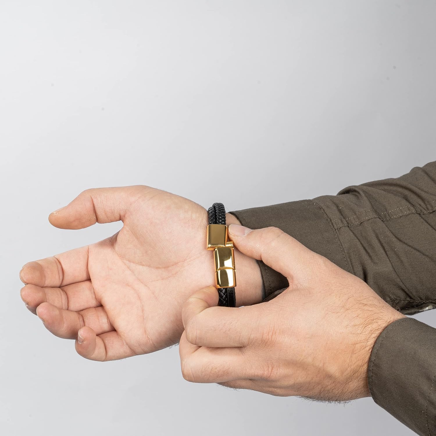 Thumbnail 4 de SERASAR Bracelet Homme Cuir Fermoir Magnétique