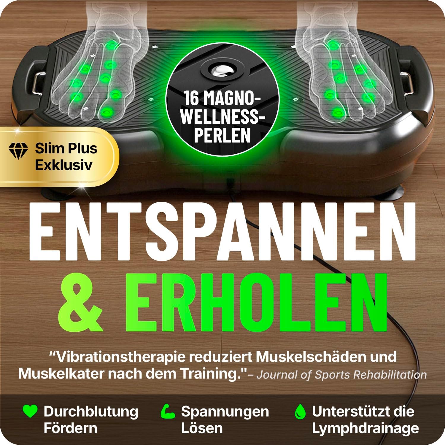 Thumbnail 5 de Bluefin Fitness Ultra Slim Power Vibrationsplatte – Ganzkörpertraining mit 5 Programmen und 180 Stufen