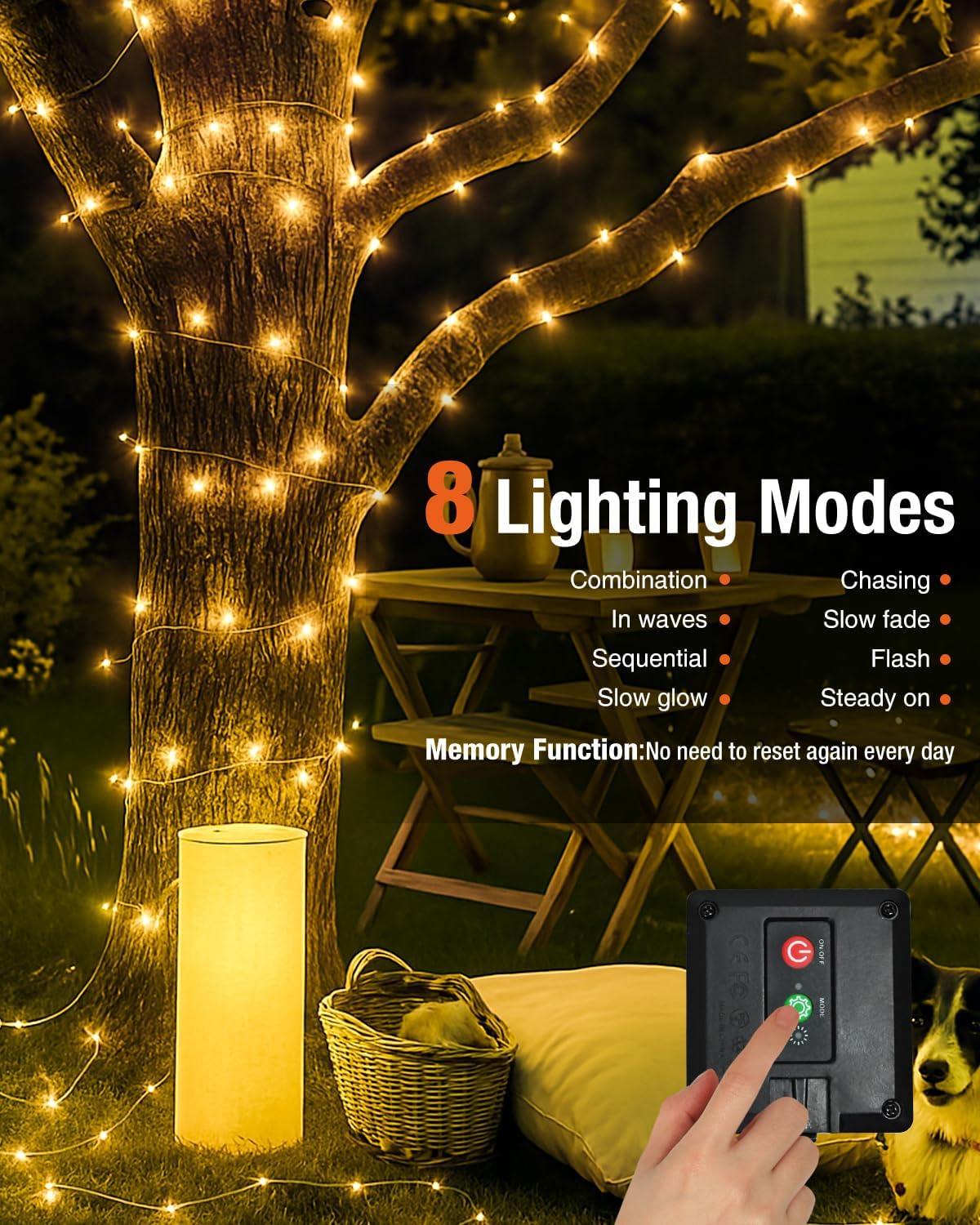 Thumbnail 3 de Bitjam 2 Paquete Guirnaldas Luces Exterior Solar 5+2 m, 50 LED, 8 Modos, IP65