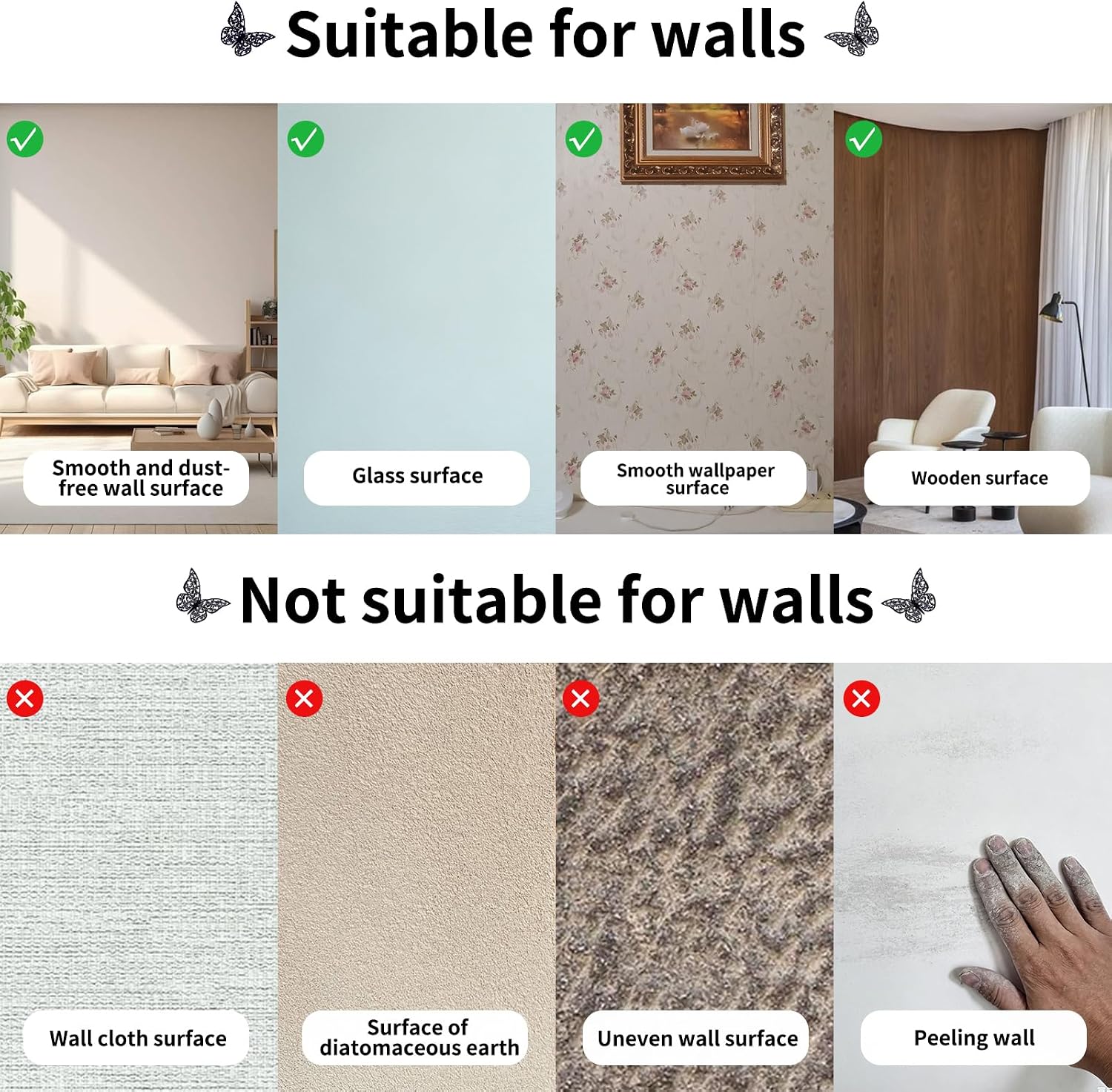 Detalle 2 de PAITOK 3D Butterfly Wall Stickers (24pcs, 3 sizes) – Blue
