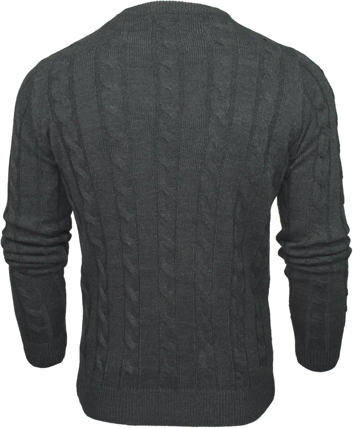 Thumbnail 1 de Xact Men’s Cable Knit Jumper – Crew Neck Pullover with Classic All-Over Cable Pattern