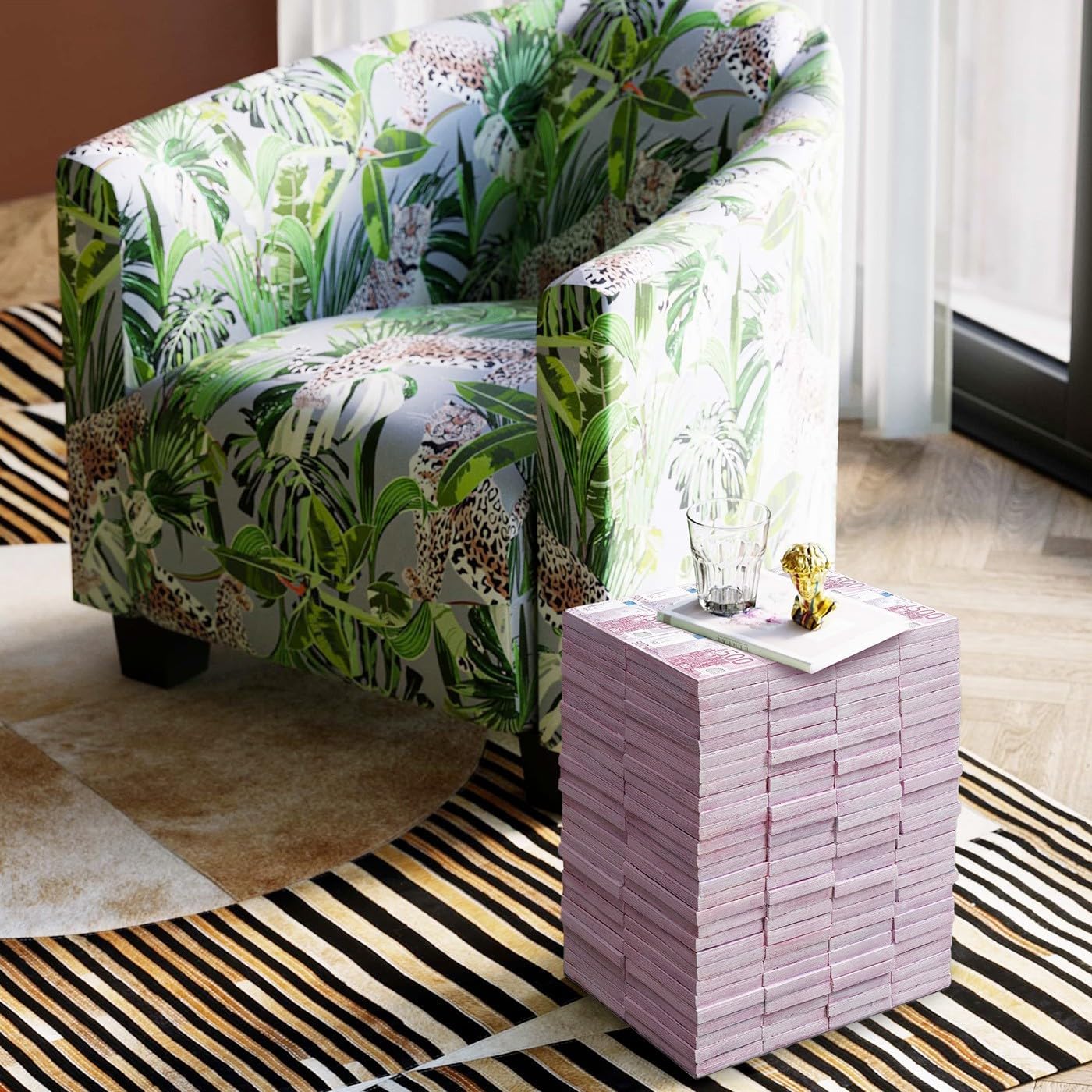 Detalle 2 de KARE Design sgabello Euro rosa 38x30x30 cm