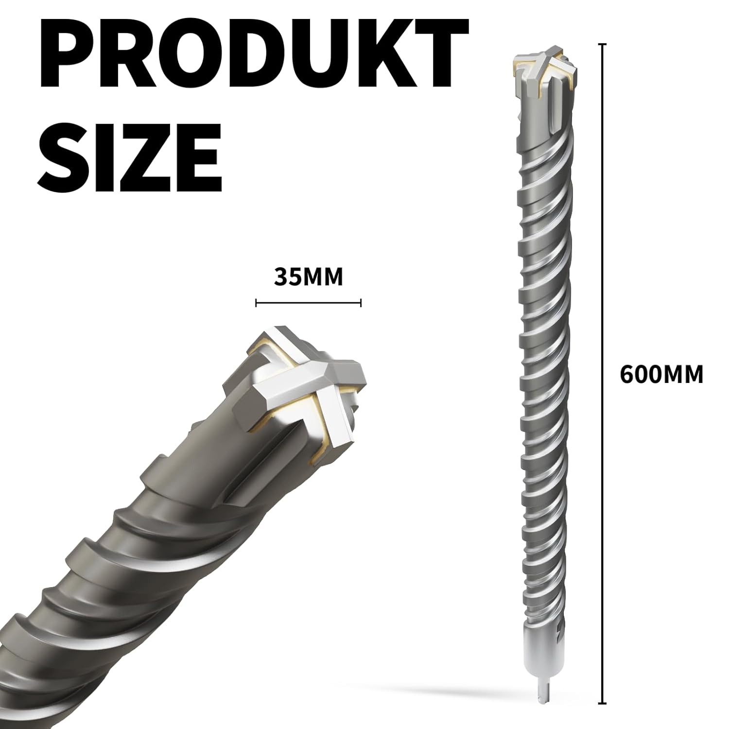 Detalle de XZH SDS Plus Masonry Drill Bits 35mm x 600mm – Tungsten Carbide Cross Tip