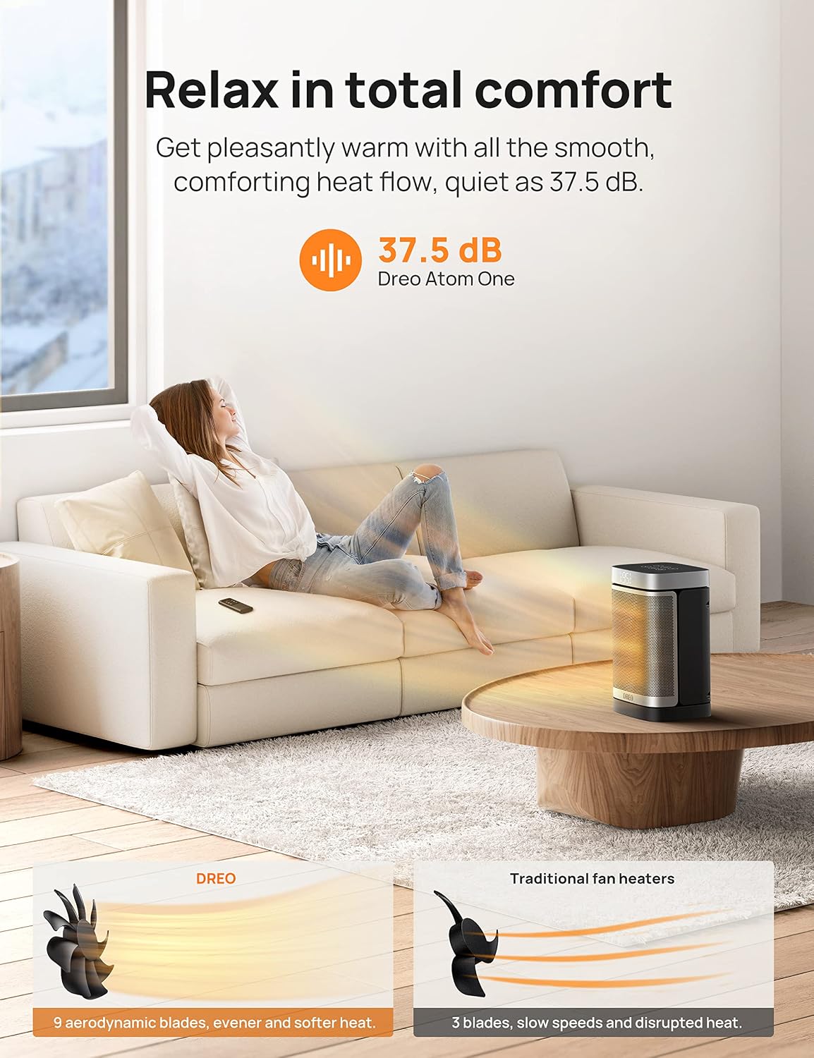 Thumbnail 6 de DREO DR-HSH004A Silver Portable Ceramic Space Heater, 1500W with ALCI Plug