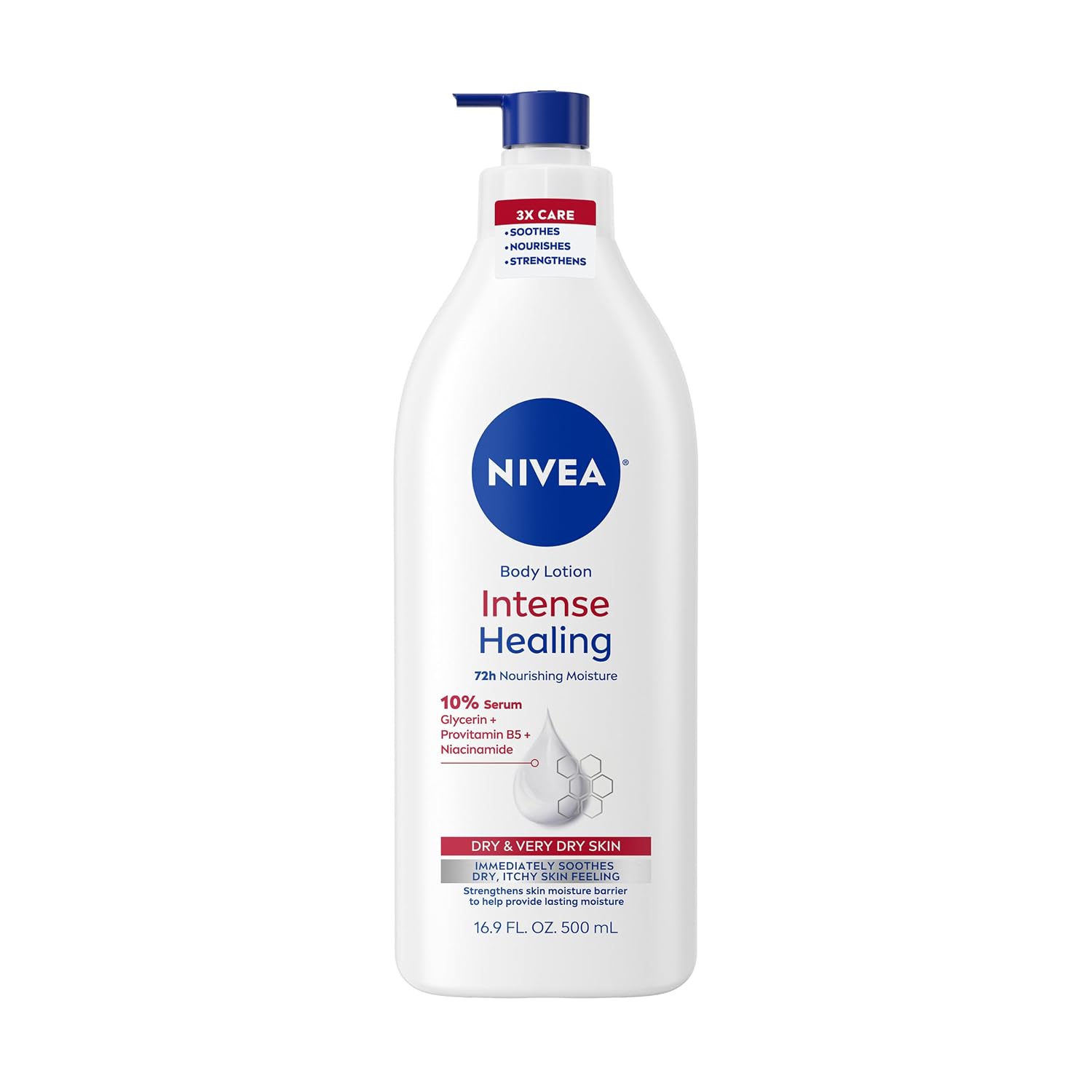 Detalle de NIVEA U-BB-2351 Intense Healing Body Lotion, 72-Hour Moisture, 16.9 fl oz
