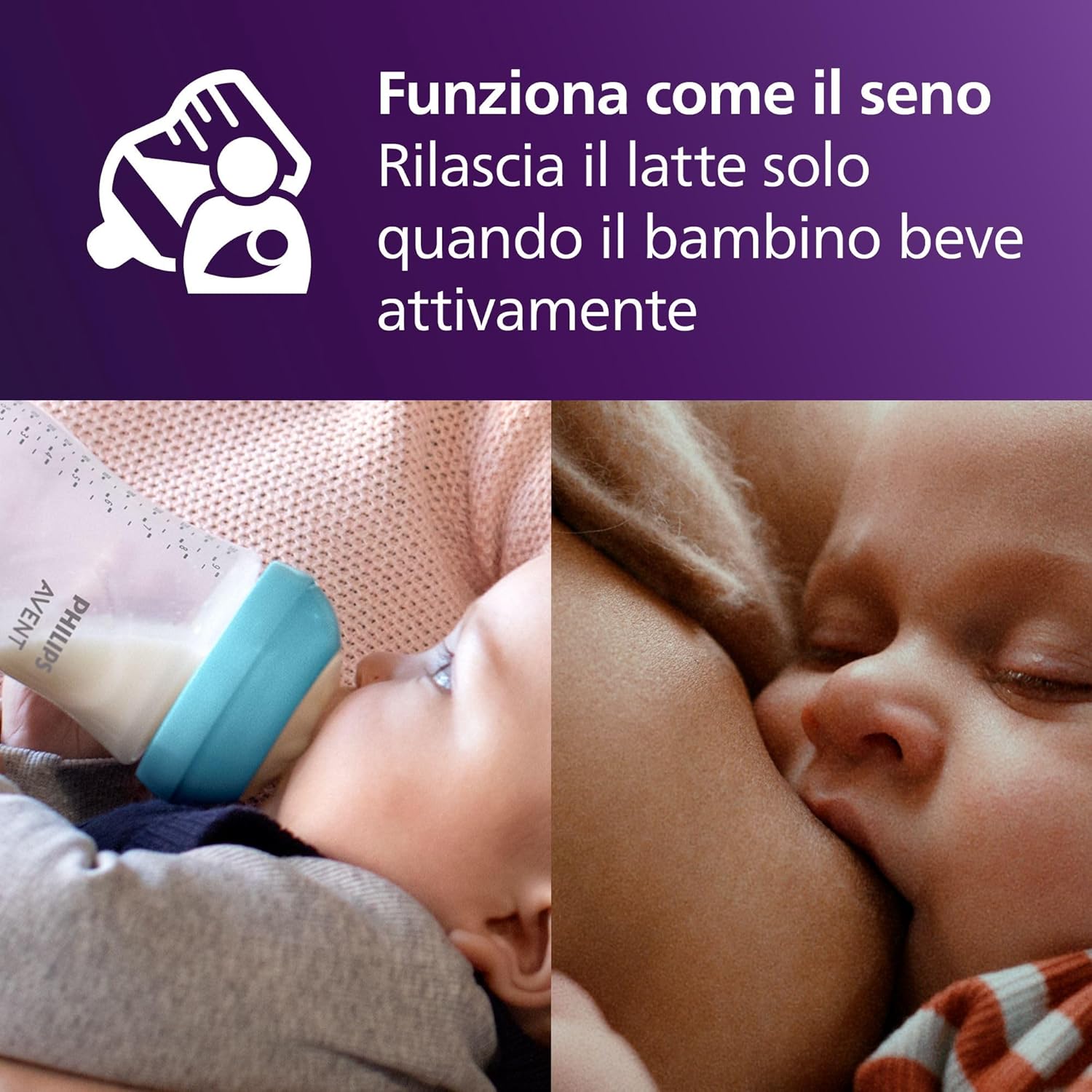 Detalle de Philips Avent Natural Response Biberon 260 ml (3 pezzi) con tettarella flusso medio, design tropicale SCY903/73