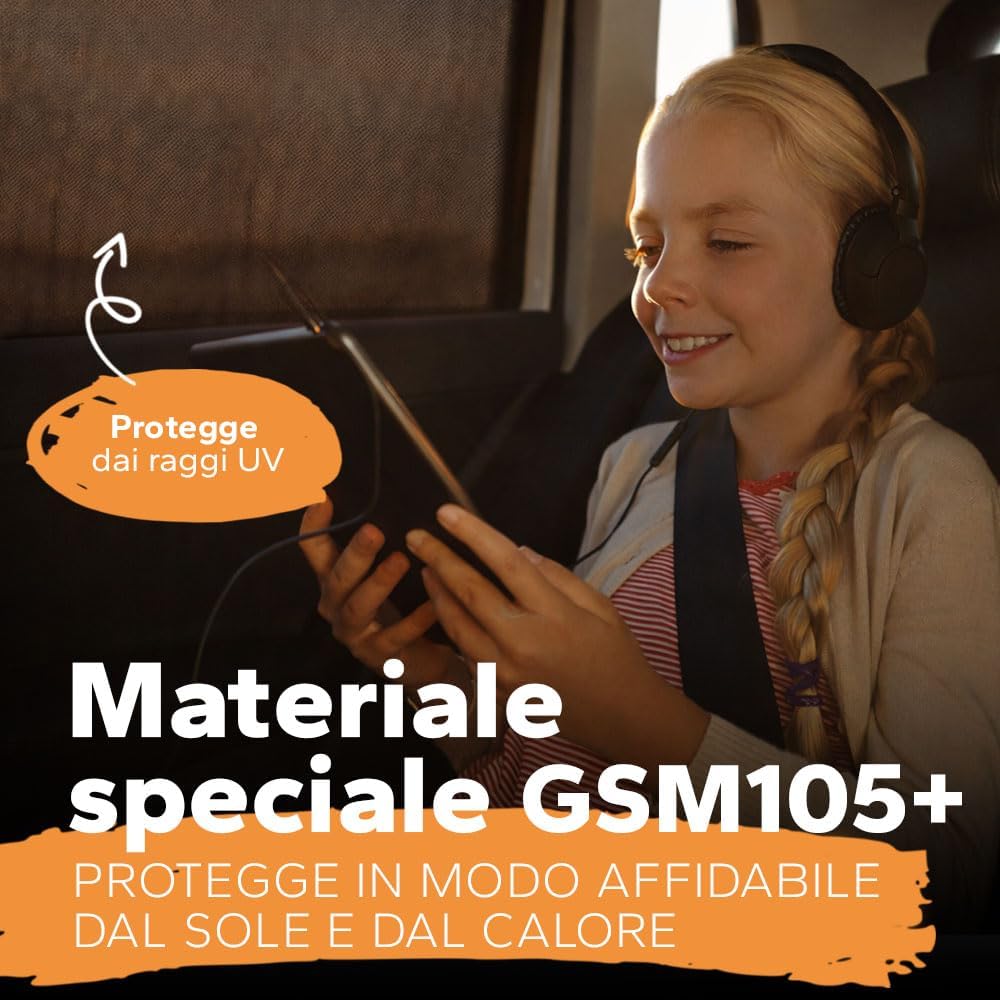 Thumbnail 5 de Tendine Parasole Auto Bambini UPF+ per finestrini laterali universali con protezione UV e zanzare