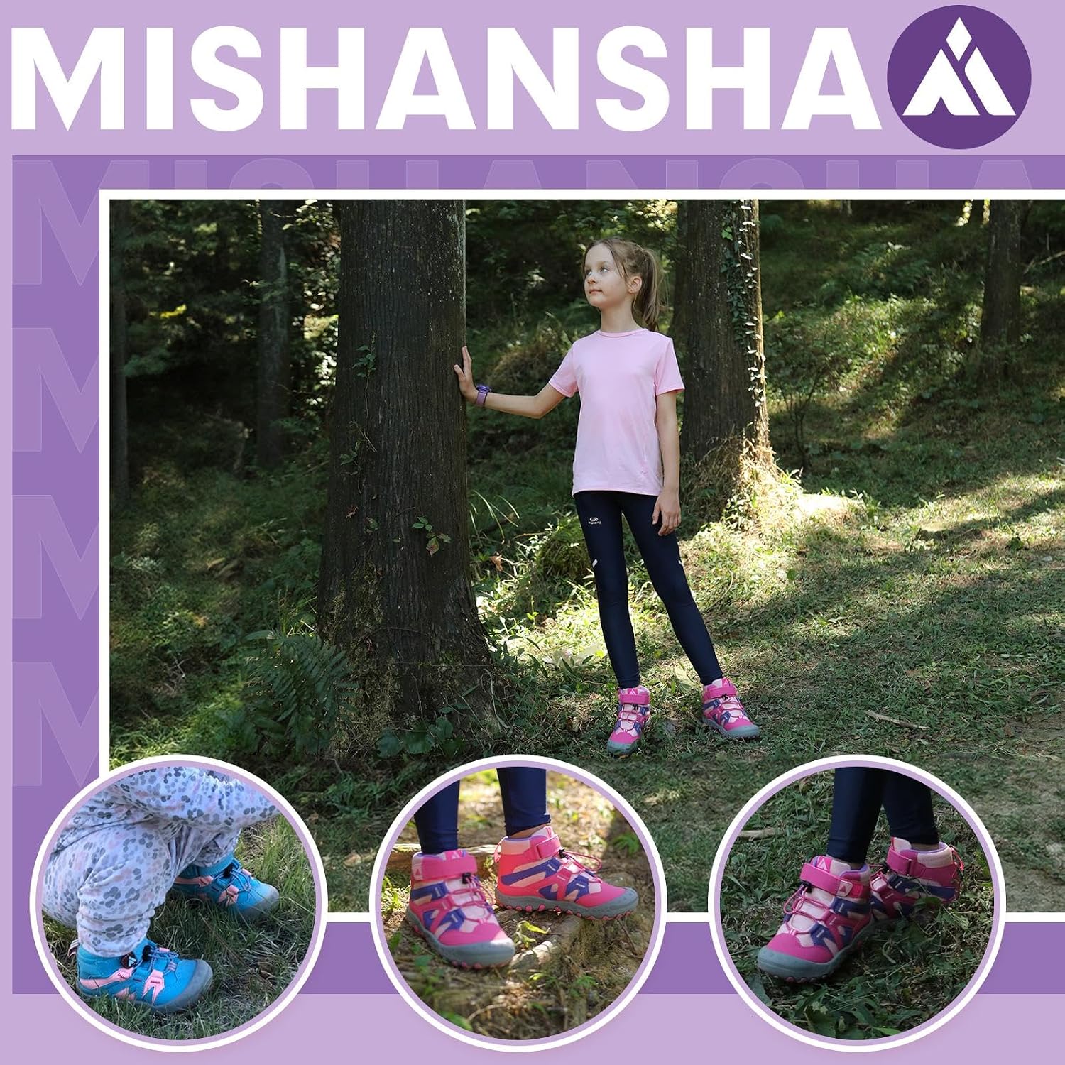 Thumbnail 1 de Mishansha Kinder-Wanderschuhe & Trekkingschuhe mit Klettverschluss, rutschfester Sohle (Gr. 24–38)