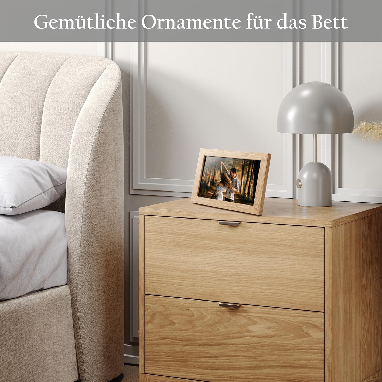 Detalle de Kromapolis Lot de 4 petits cadres photo en MDF effet chêne naturel 10 x 15 cm