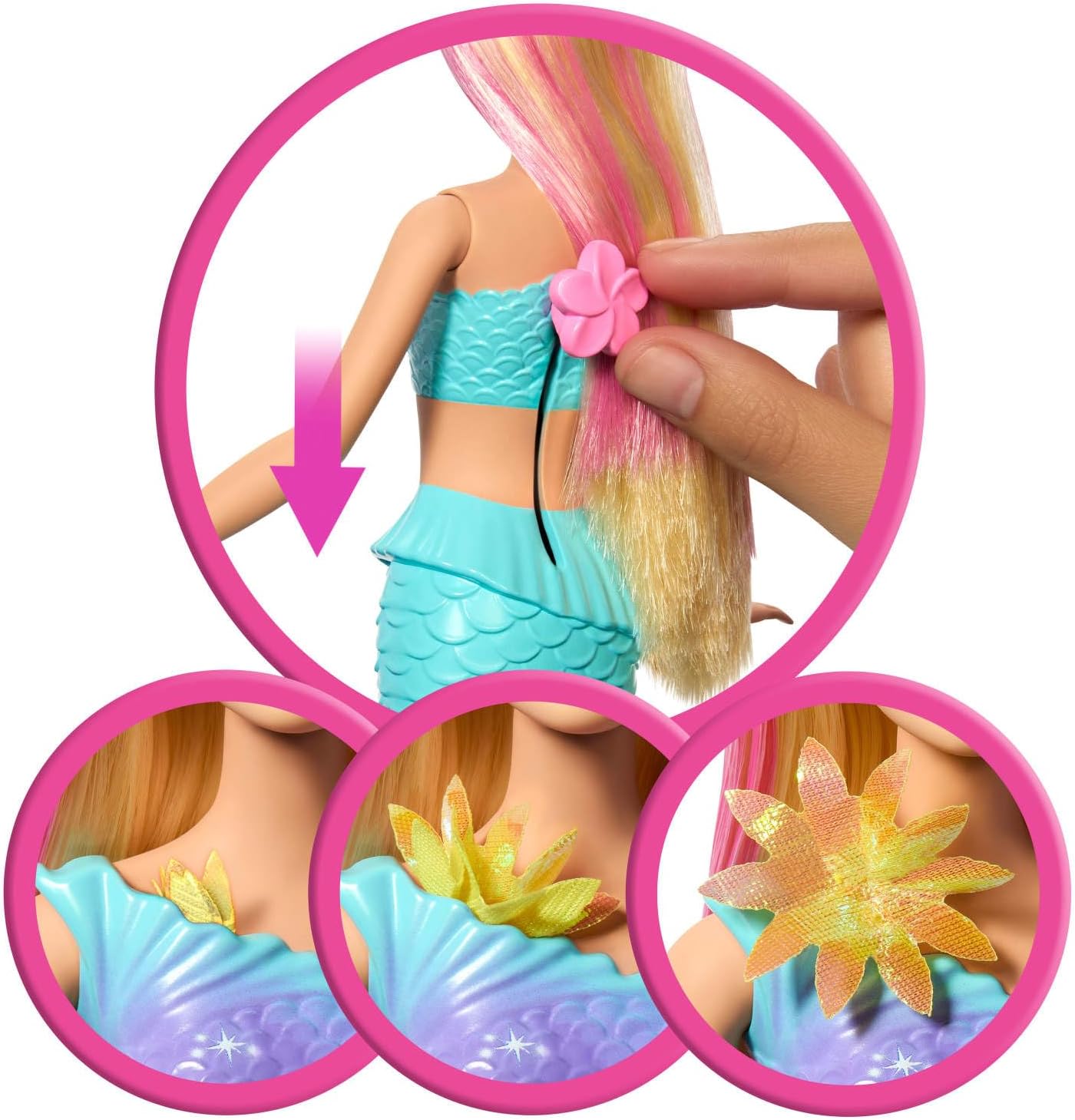 Thumbnail 2 de Barbie Sirena Magia Floreale — muñeca sirena con flores que florecen