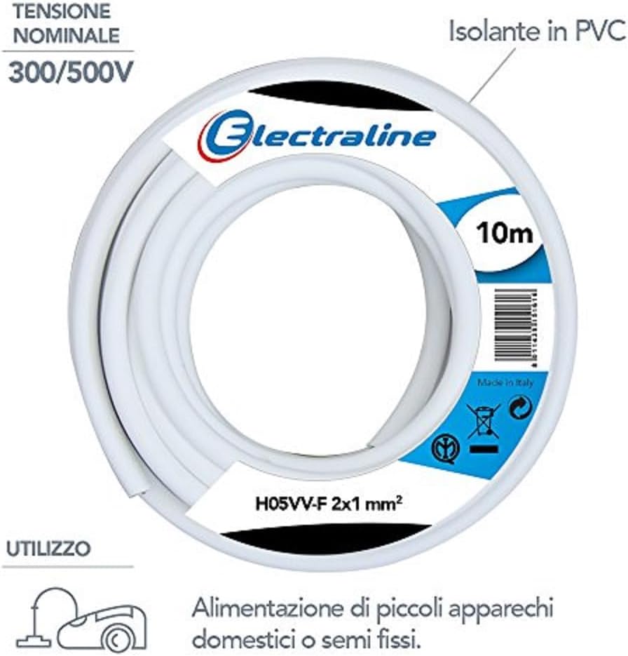 Thumbnail 1 de Electraline 11421 Cavo Prolunghe 10 m 2x1 Bianco
