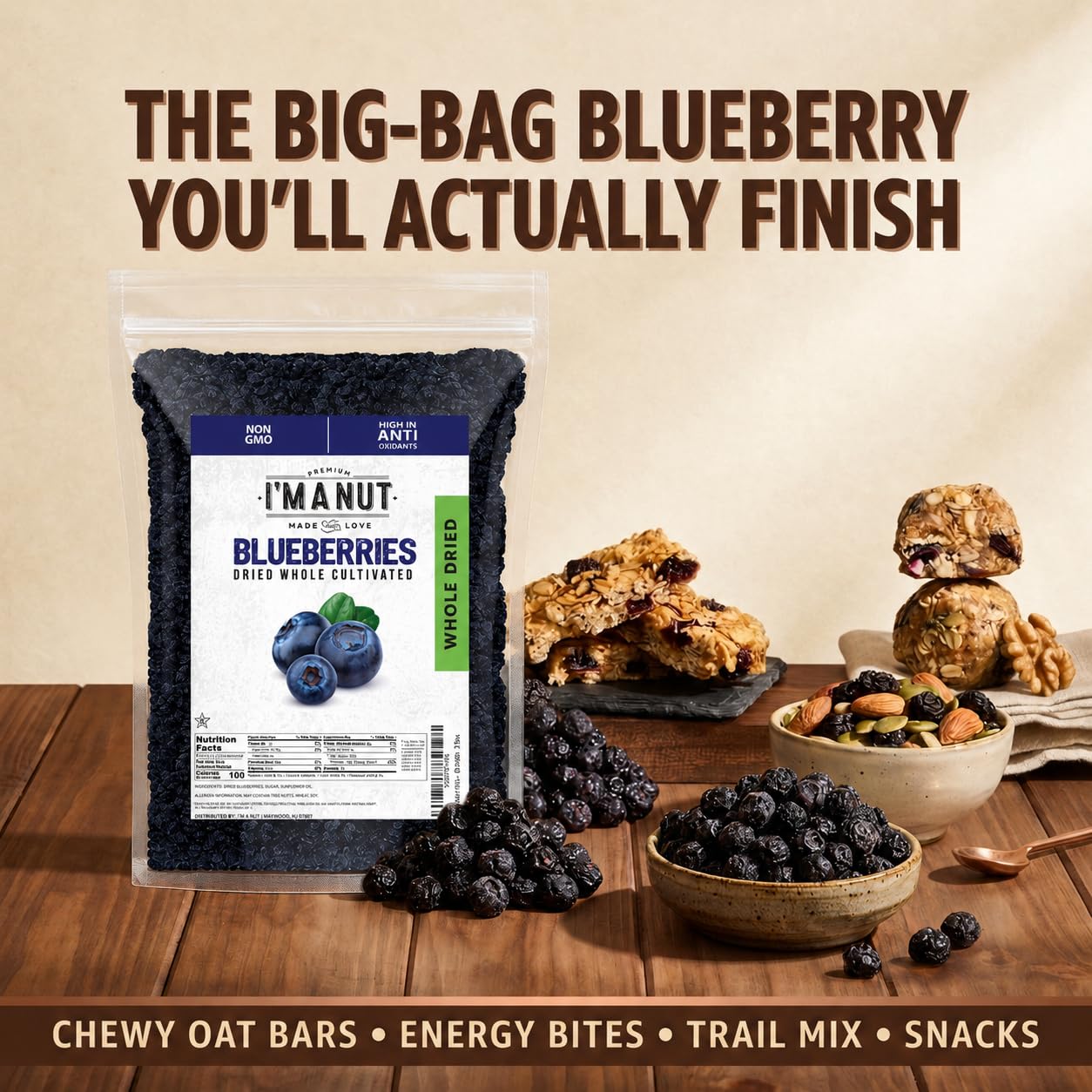 Thumbnail 6 de I'm A Nut Dried Blueberries, 2 lb (32 oz), Plump & Chewy, Peanut- and Gluten-Free