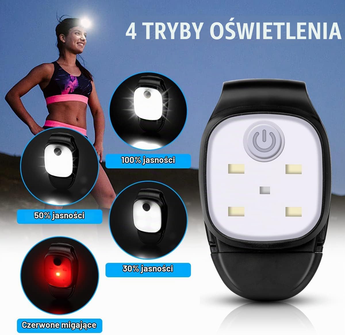 Detalle 2 de URAQT U4-1PSJZD220705-FBA – latarka czołowa LED USB, 4 tryby i klips