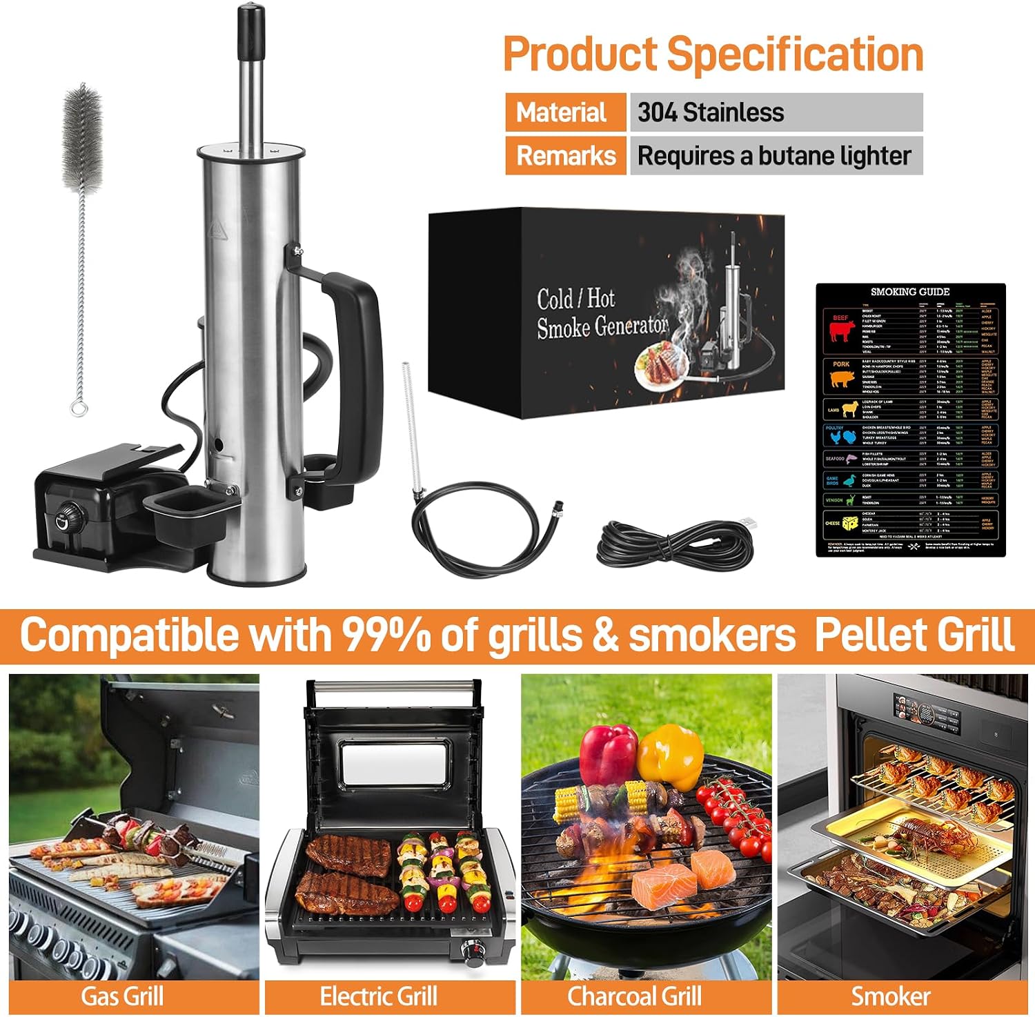 Detalle de Ueiticsk Electric Smoke Generator, Portable Cold/Hot Smoking with Adjustable Control