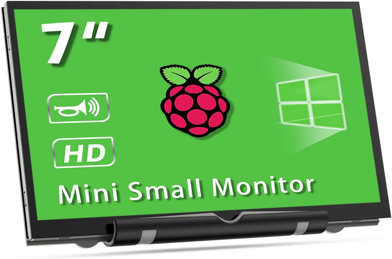 Detalle de HAMTYSAN 7-Zoll Raspberry Pi Bildschirm HDMI Monitor – 800×480 LCD mit Dual-Lautsprechern (Non-Touch)