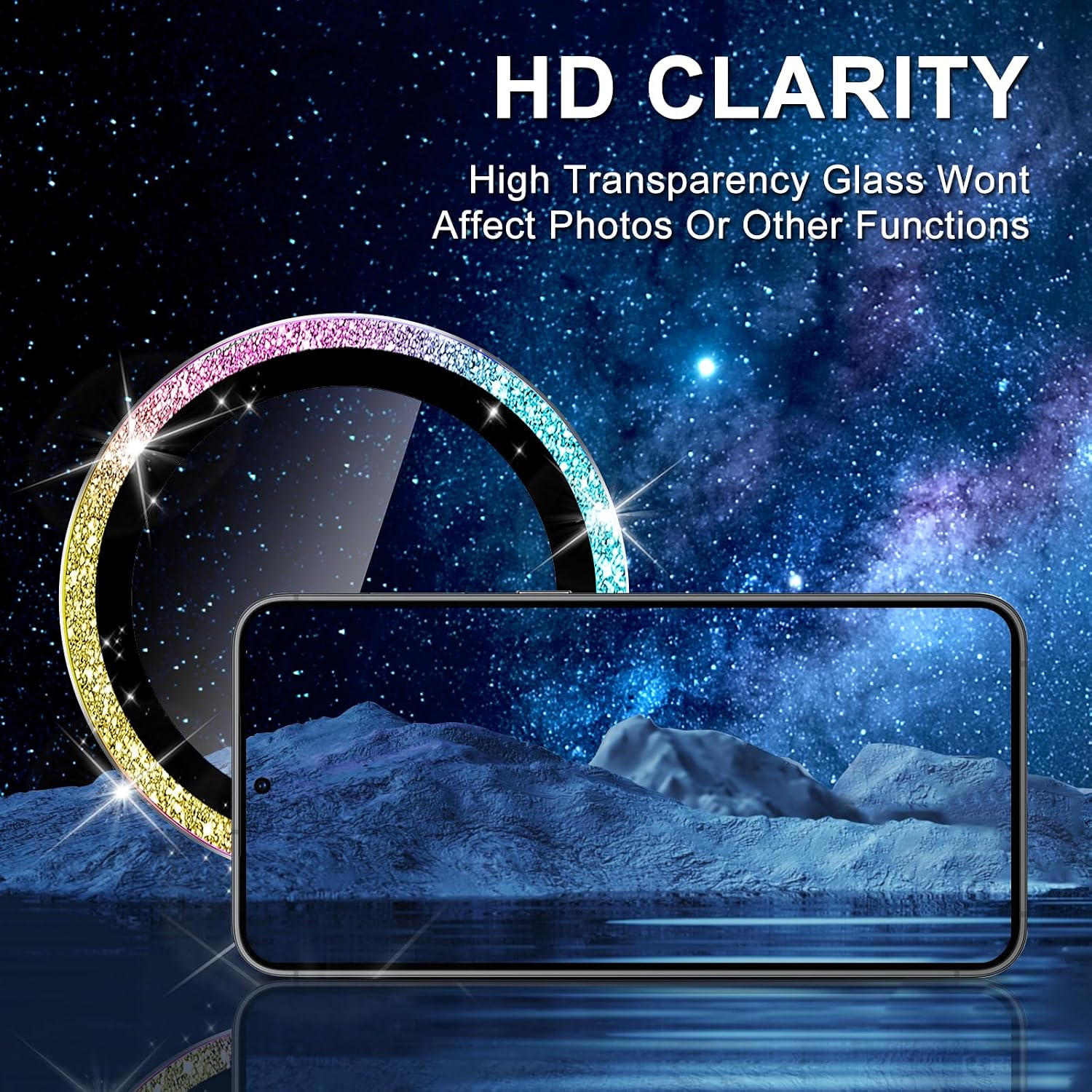 Detalle 2 de Avocase BTS0290-08 Camera Lens Protector for Galaxy S25 Plus, 9H Glass