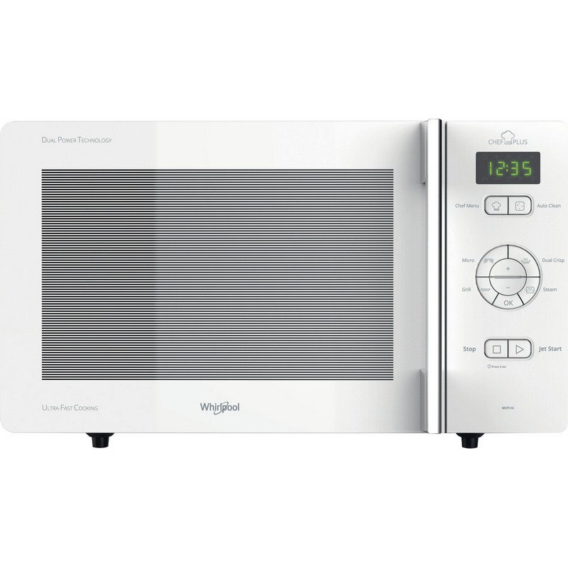 Detalle 2 de Whirlpool MCP 346 WH: Horno microondas con grill 25 L y funciones avanzadas en blanco
