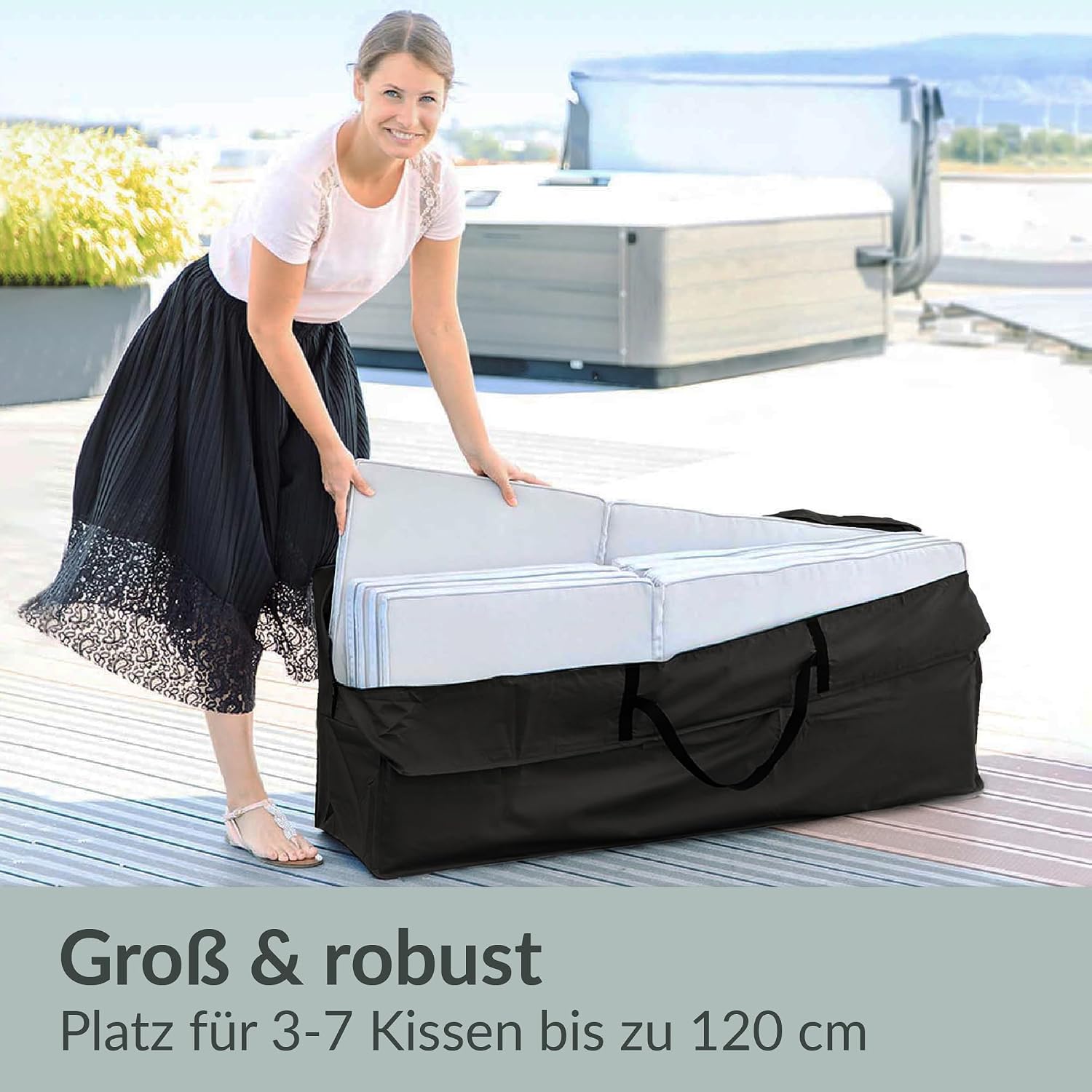 Thumbnail 2 de Chefarone Housse de Protection pour Coussins 125×50×32 cm – Sac de Rangement Étanche avec Poignée et Sac Inclus
