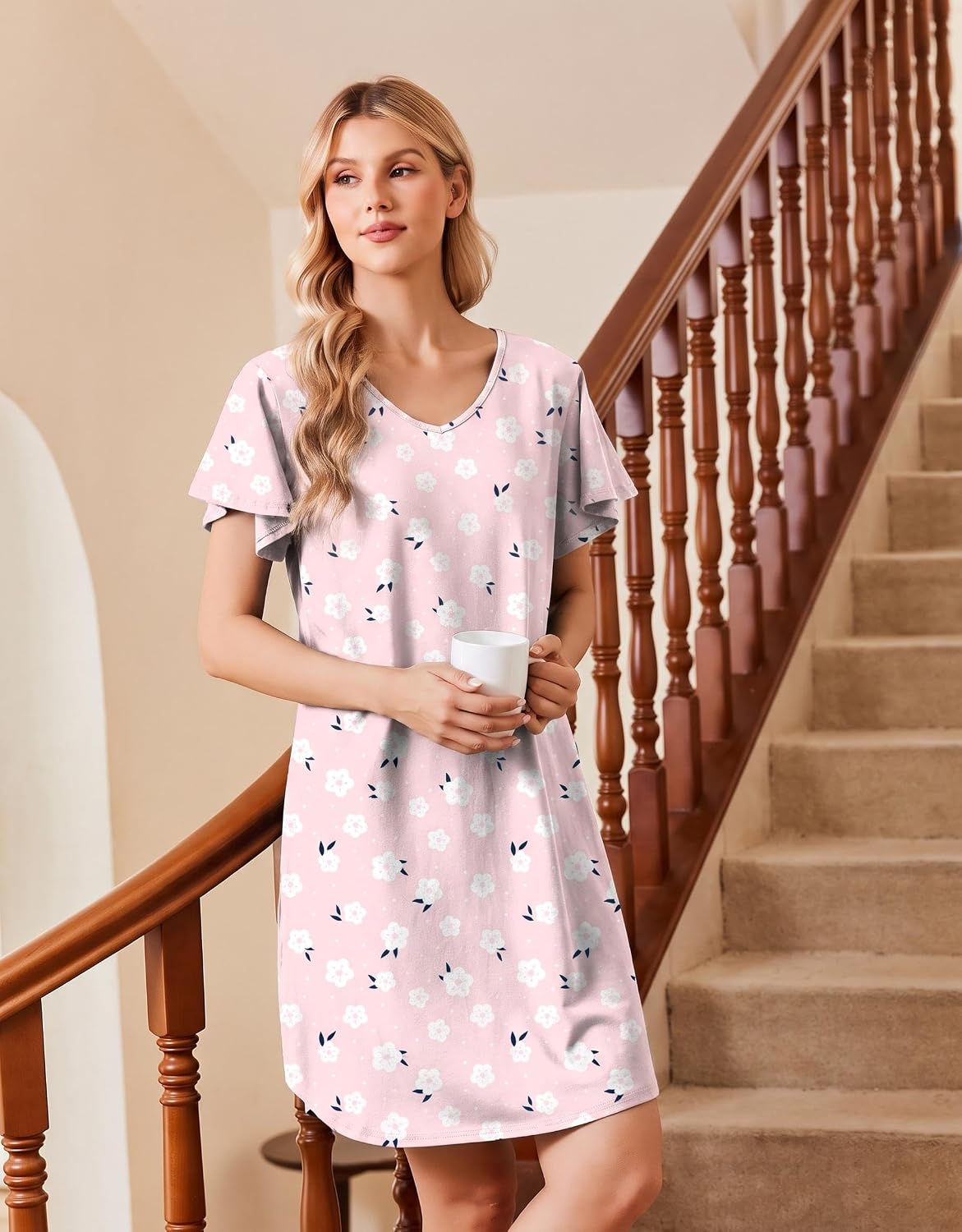 Detalle de Ekouaer Cotton Nightgowns 3-Pack