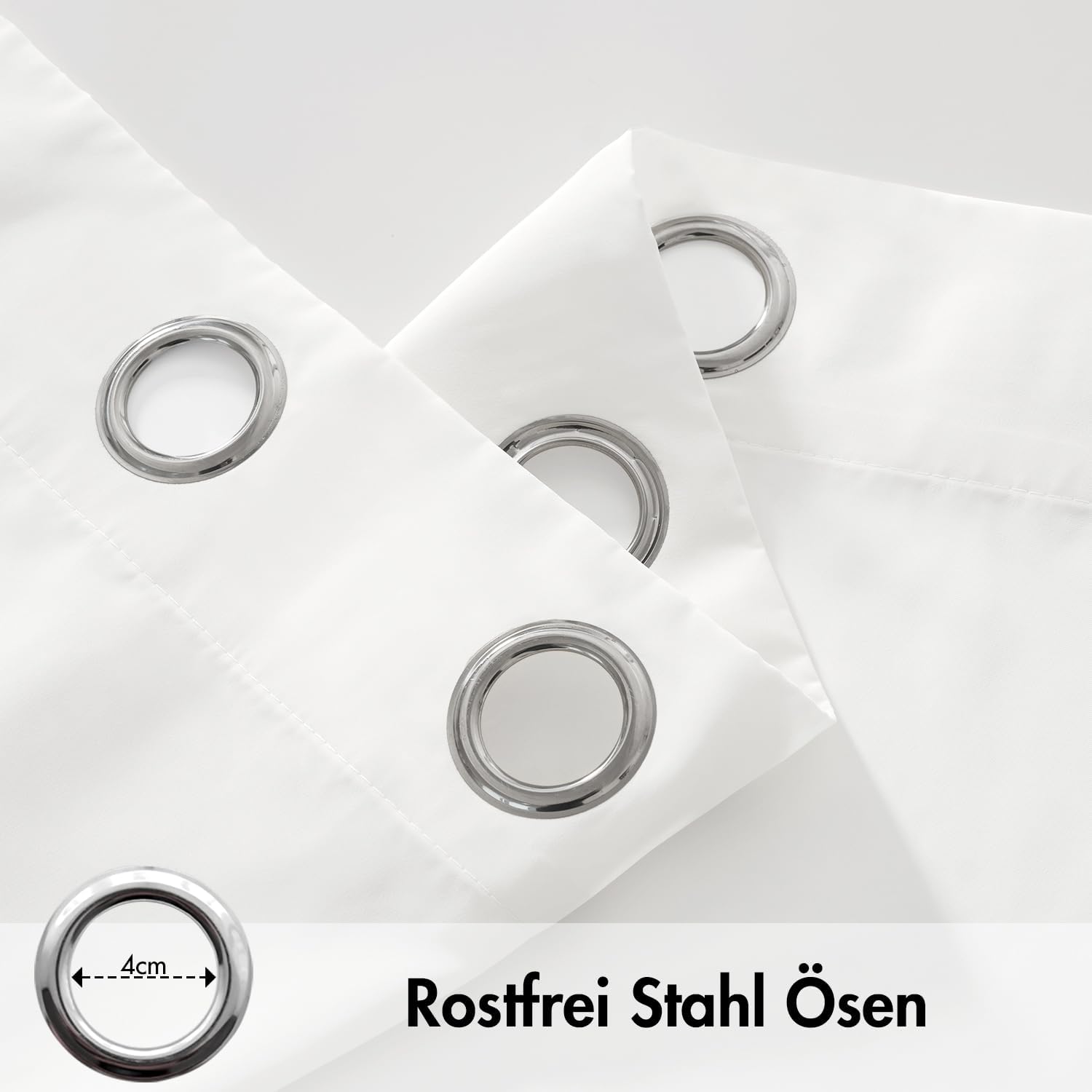 Thumbnail 3 de MIULEE Outdoor Vorhang transparent, wetterfest, mit Ösen – 2er Set (132 x 245 cm), Weiß