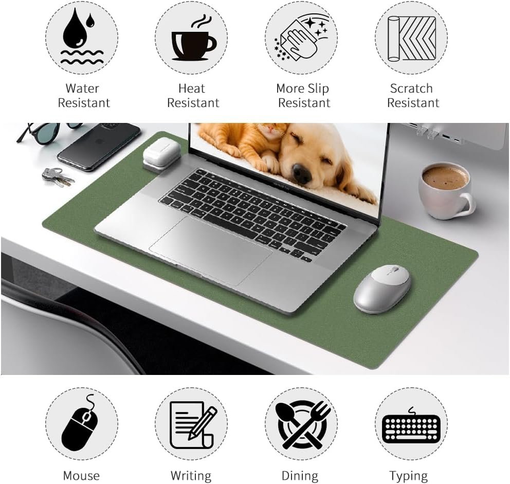 Thumbnail 2 de Niviy Leather Desk Mat Non-Slip PU Mouse Mat (60 x 35 cm) – waterproof desk protector