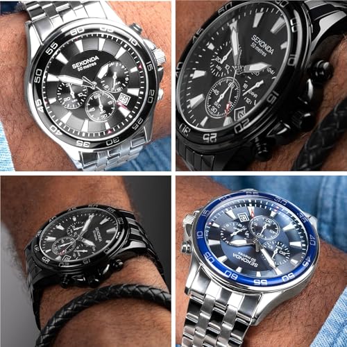 Thumbnail 3 de Sekonda Jenson Mens Analogue Watch 45mm Chrome Bracelet